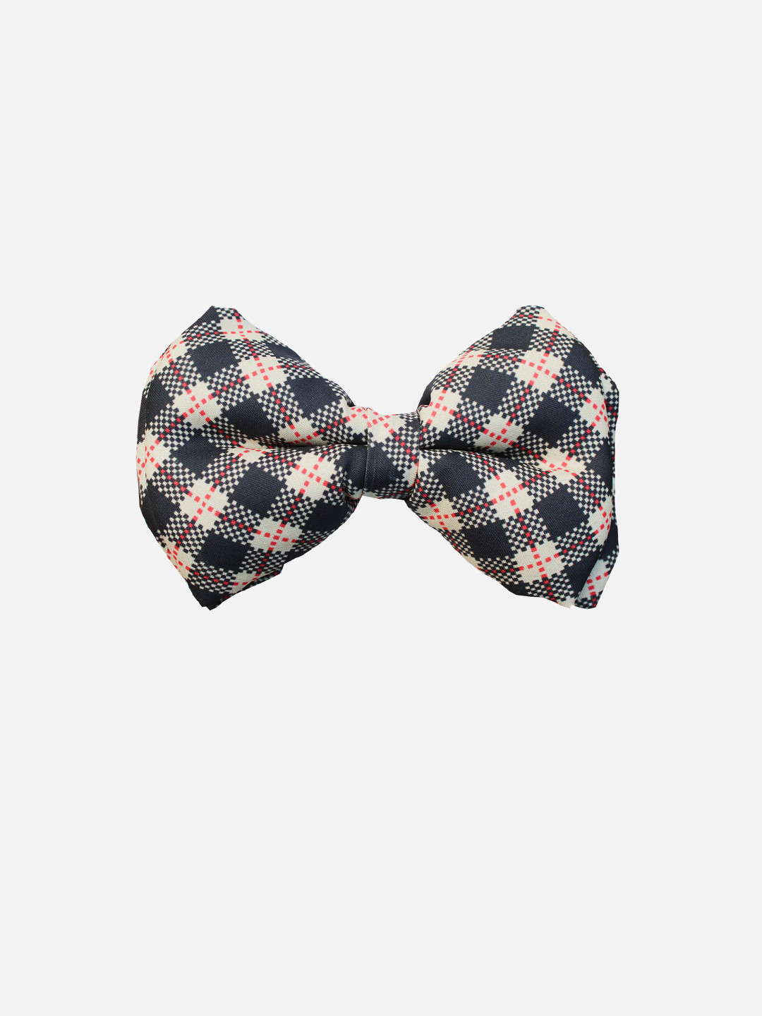 LANA PAWS Black & Off-White Checked Furberry Dog Bowtie