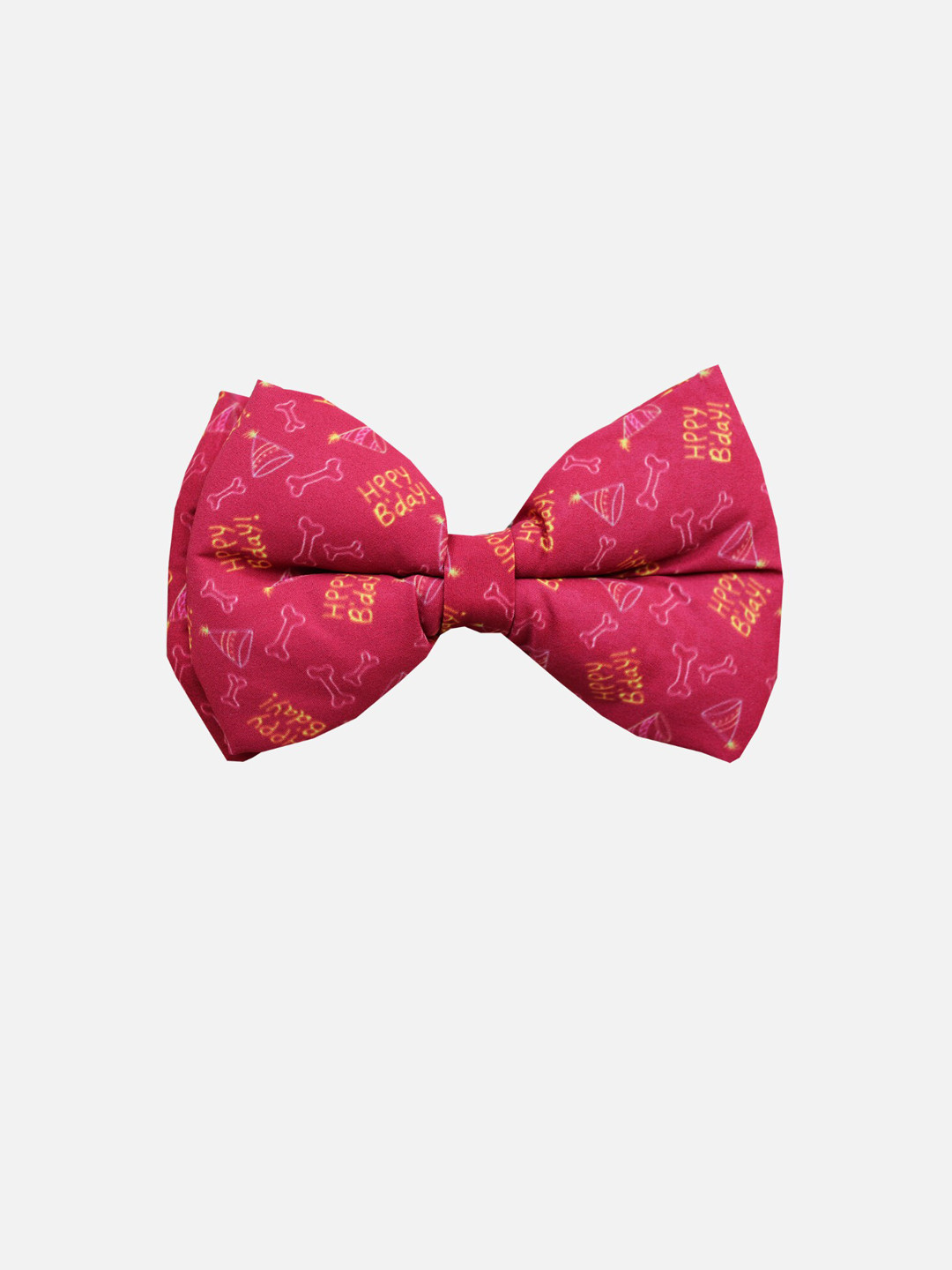 LANA PAWS Pink Happy Birthday Print Dog Bow Tie