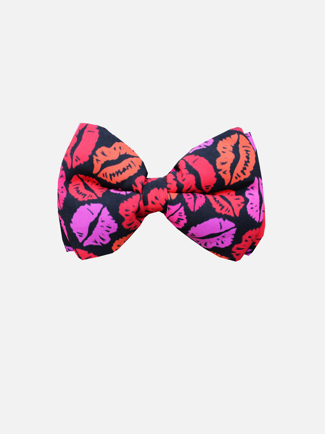 LANA PAWS Black & Pink Kisses Print Polyester Dog Bow Tie
