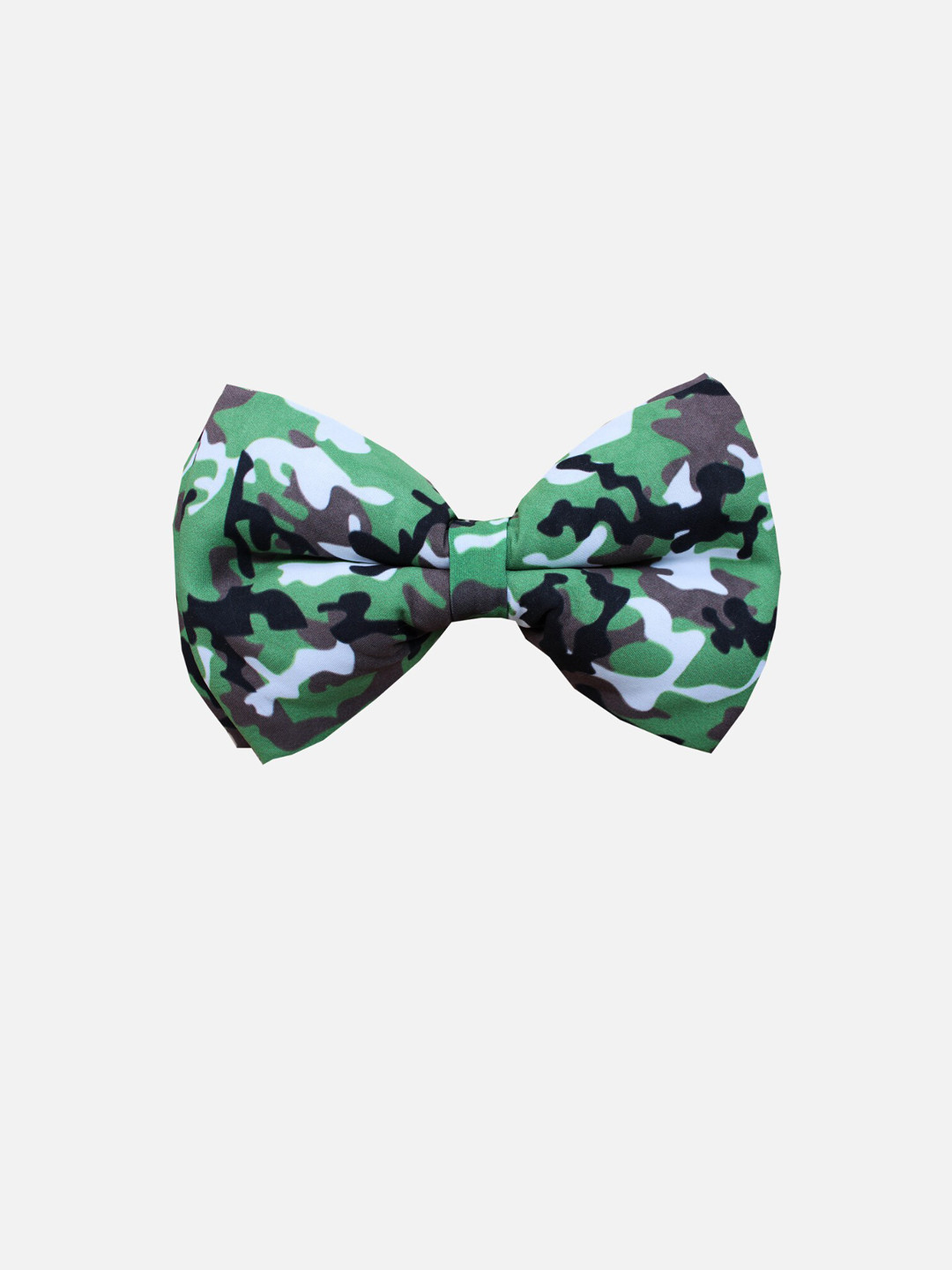 LANA PAWS Green & White Camouflage Printed Dog Bow Tie