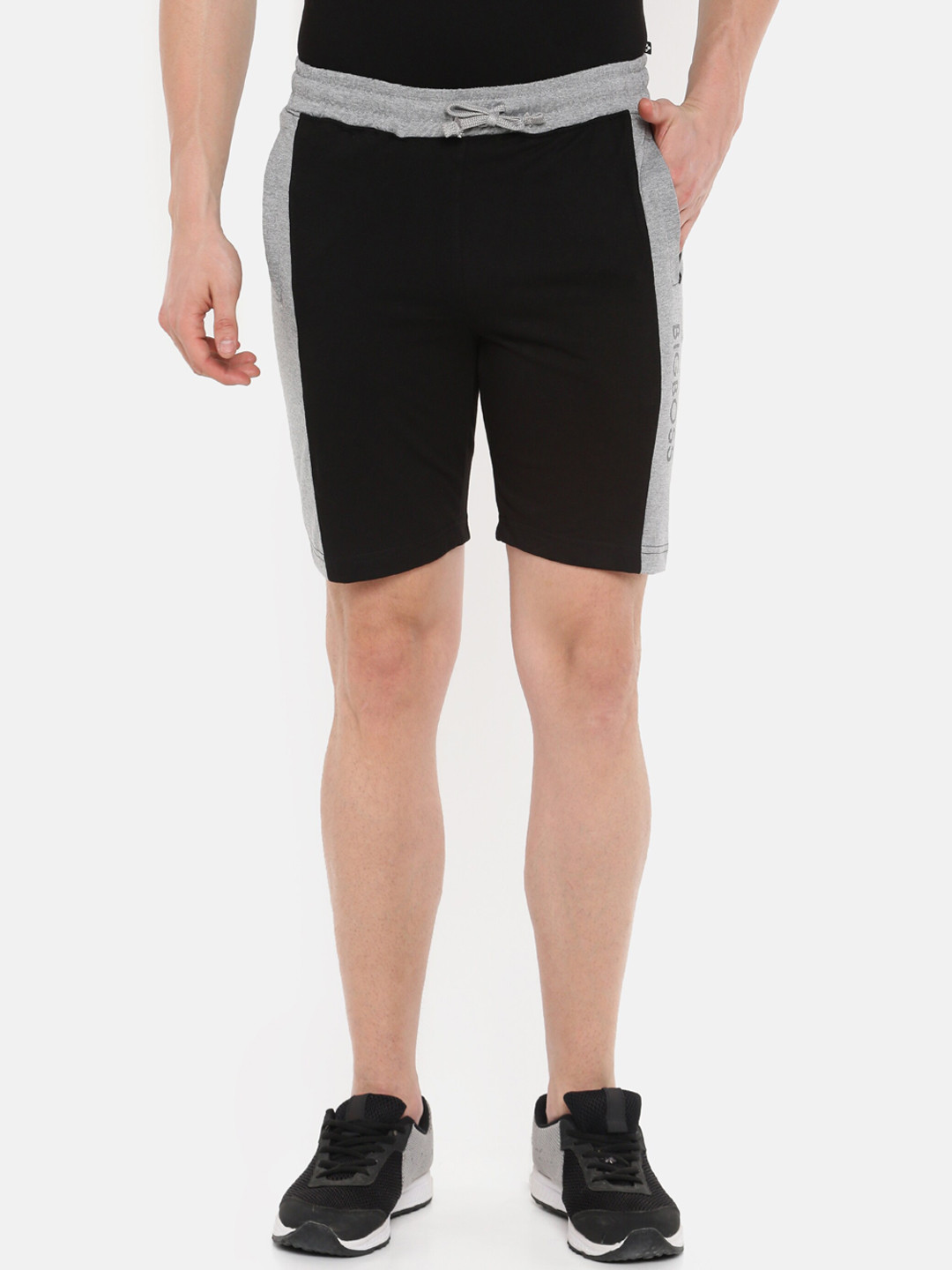 Dollar Solid Bermuda Shorts With Contrast cut and Sew Panel