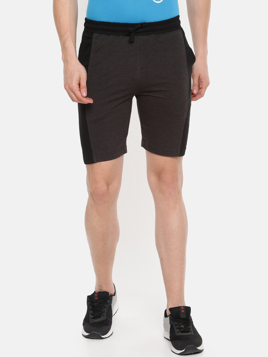 Dollar Solid Bermuda Shorts With Contrast cut and Sew Panel