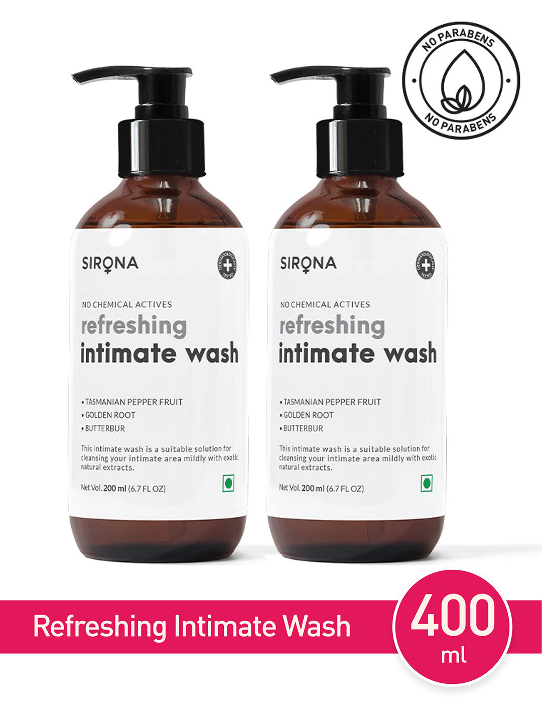Sirona Unisex Natural pH balanced Intimate Wash with No Chemical Actives