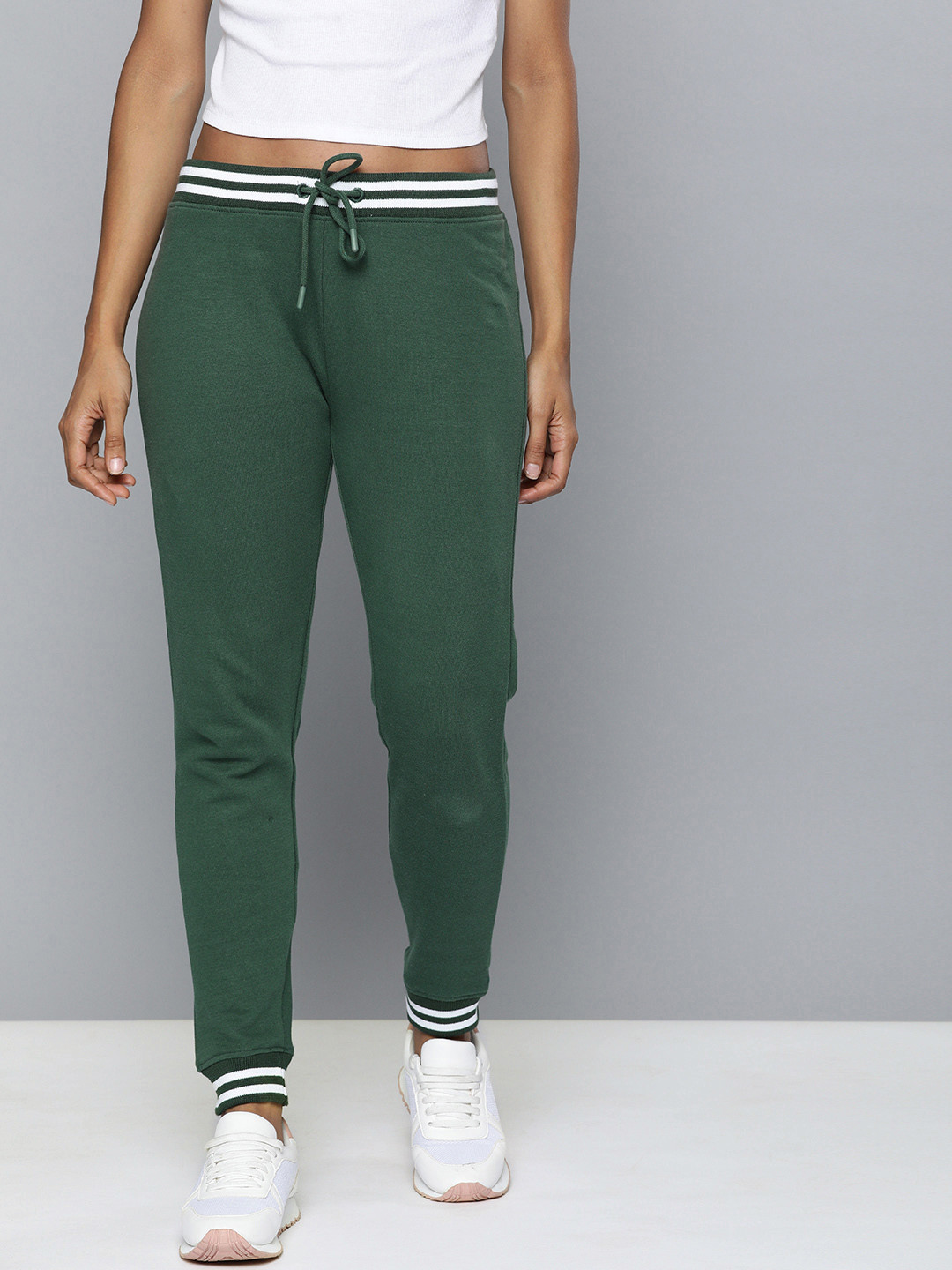 Harvard Women's Olive Solid Track Pants