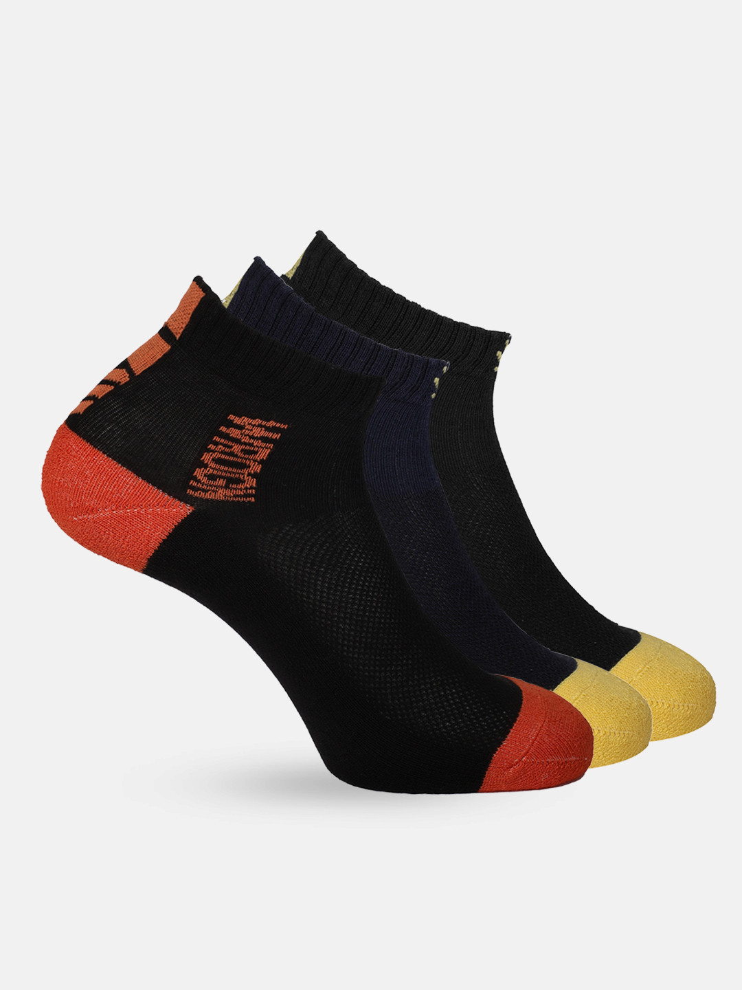 WROGN Men Pack of 3 Brand Logo Patterned Above Ankle Length Socks