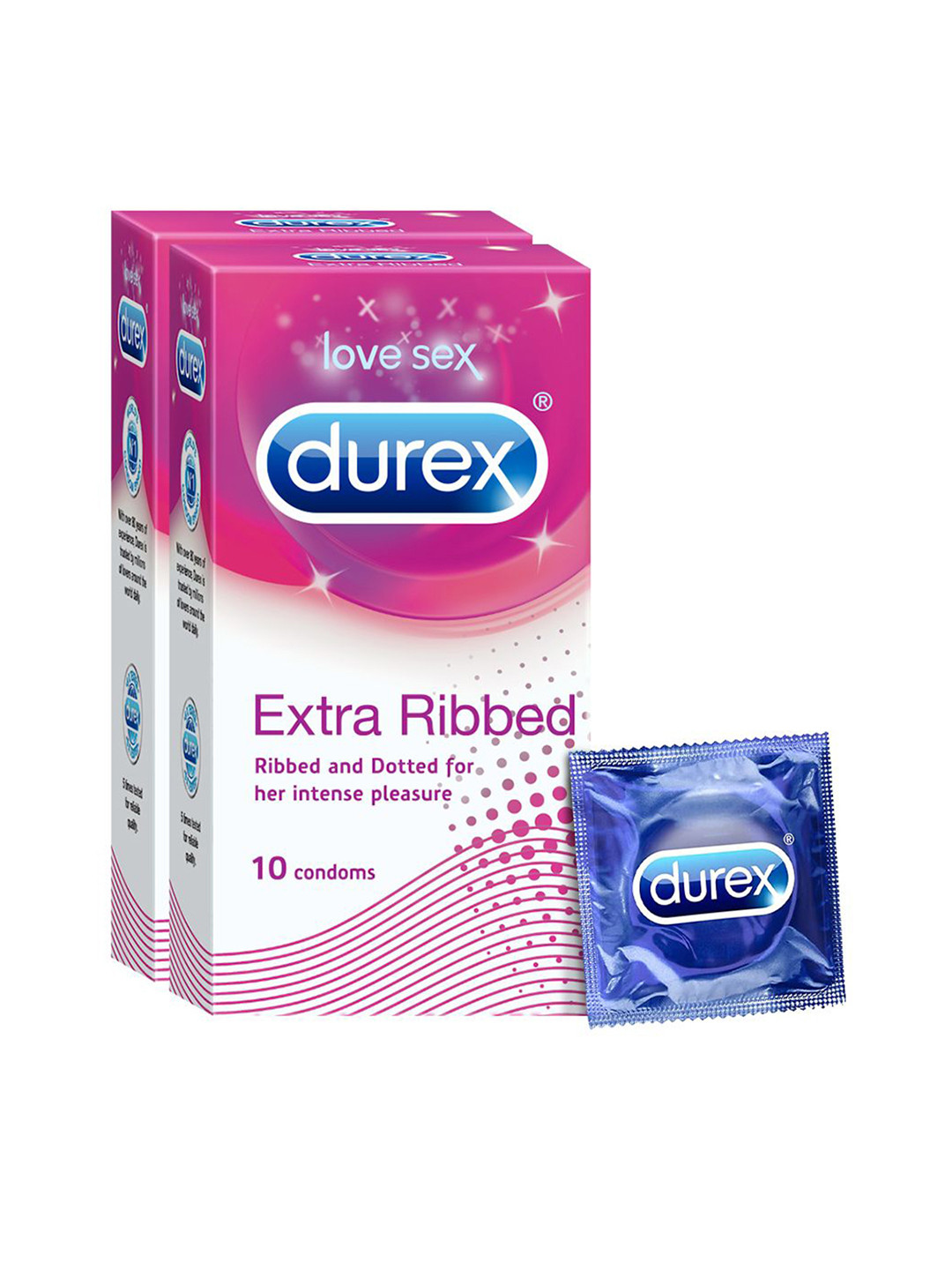 Durex Set of 2 Extra Ribbed Condoms
