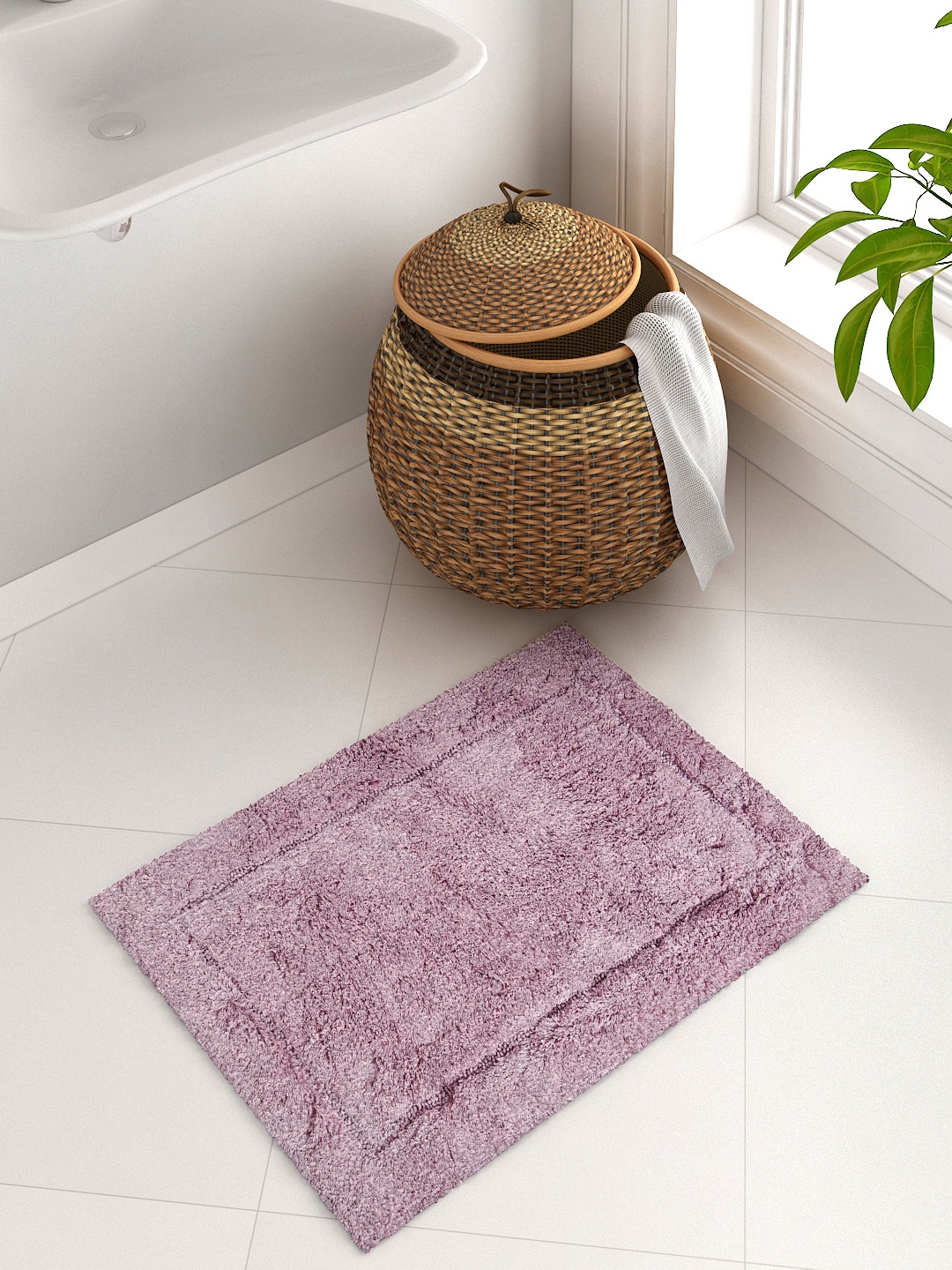 Buy Spaces Mauve Rectangular Hygro Cotton Bath Rug Bath Rugs For Unisex 1240709 Myntra