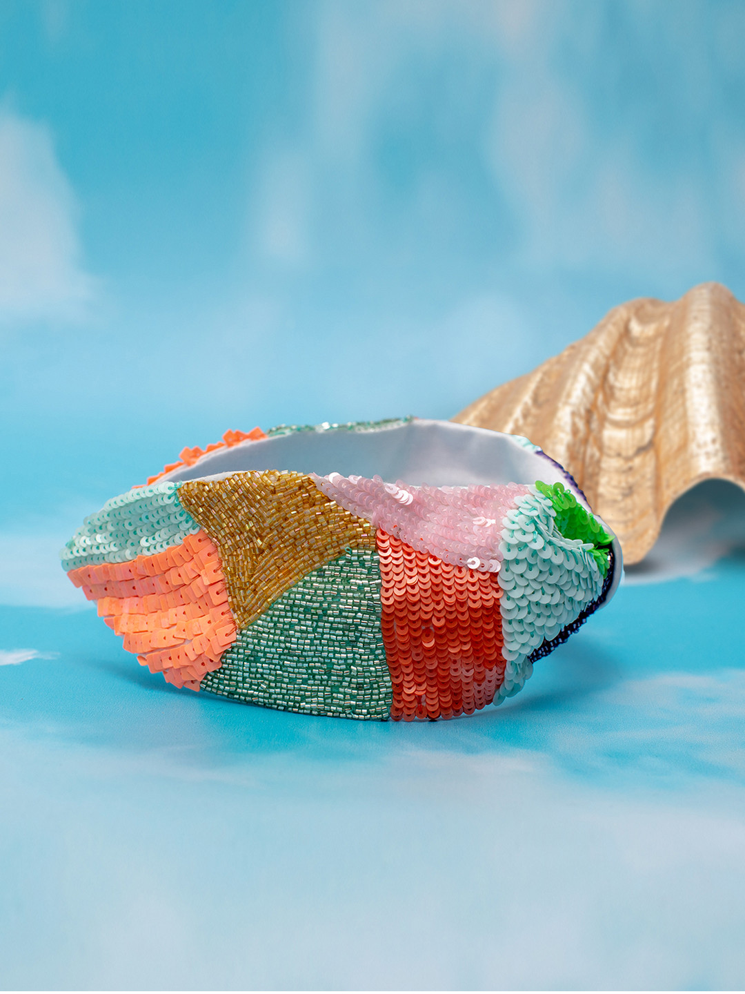 HAIR DRAMA CO. Women Sequins & Beads Embellished Hairband