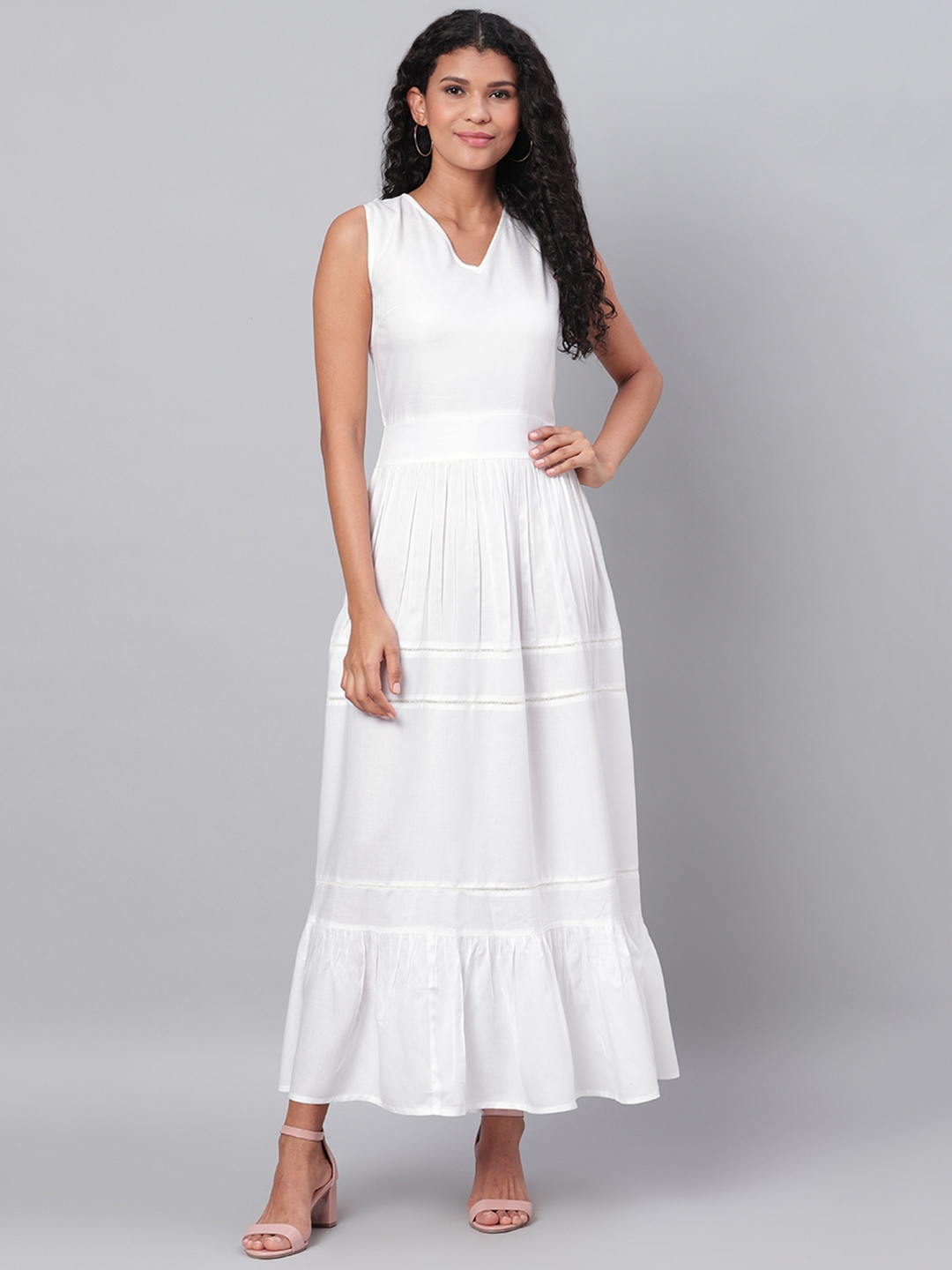solid white maxi dress