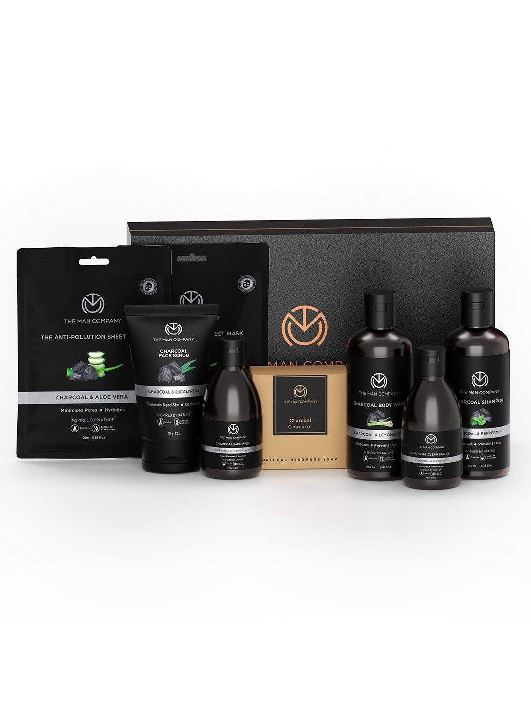 THE MAN COMPANY Set of 8 Ultimate Charcoal Grooming Kit