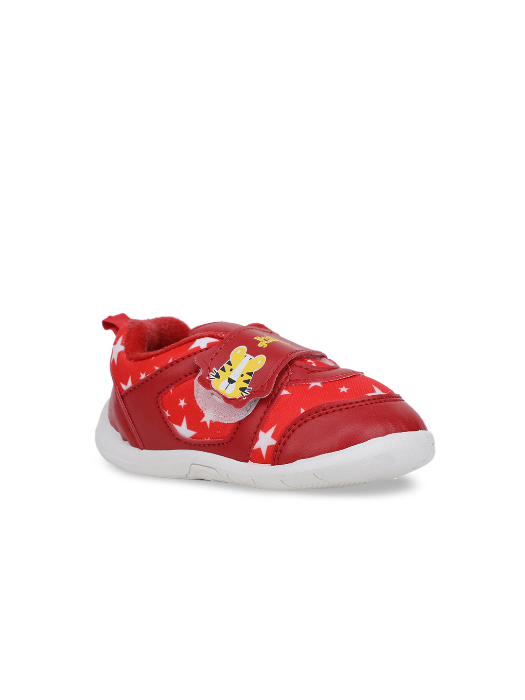 Bubblegummers Boys Red & White Printed Slip-On Sneakers