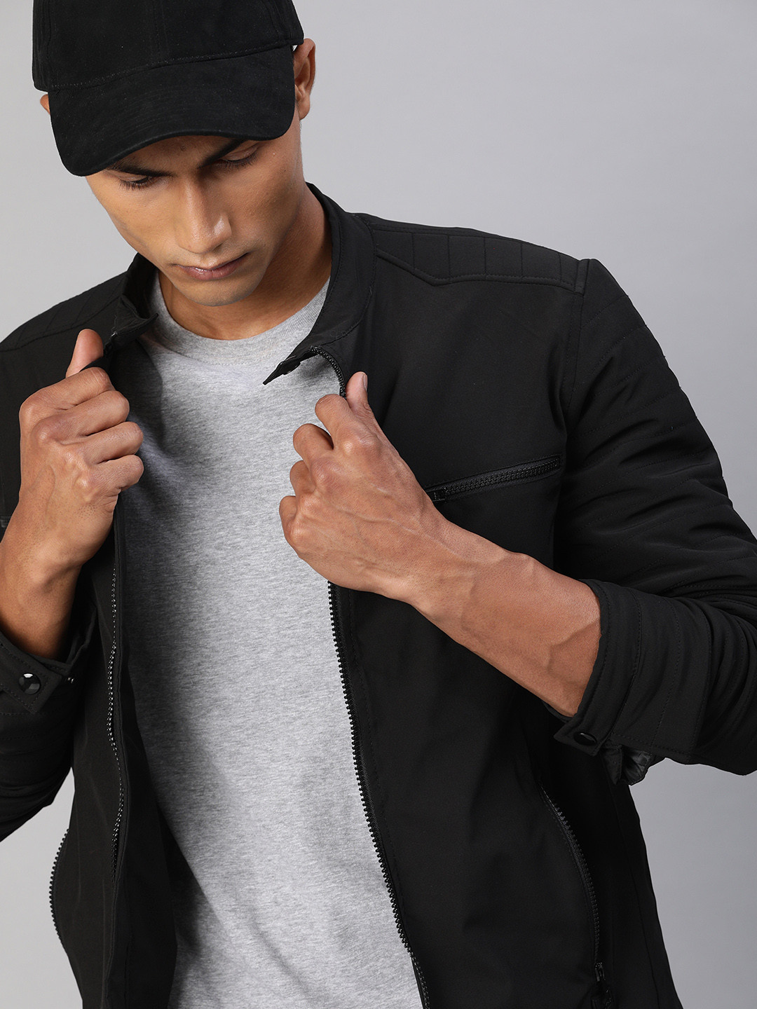 WROGN Men Black Solid Tailored Jacket