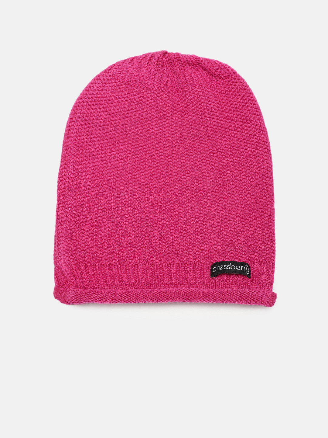 DressBerry Women Pink Solid Acrylic Beanie