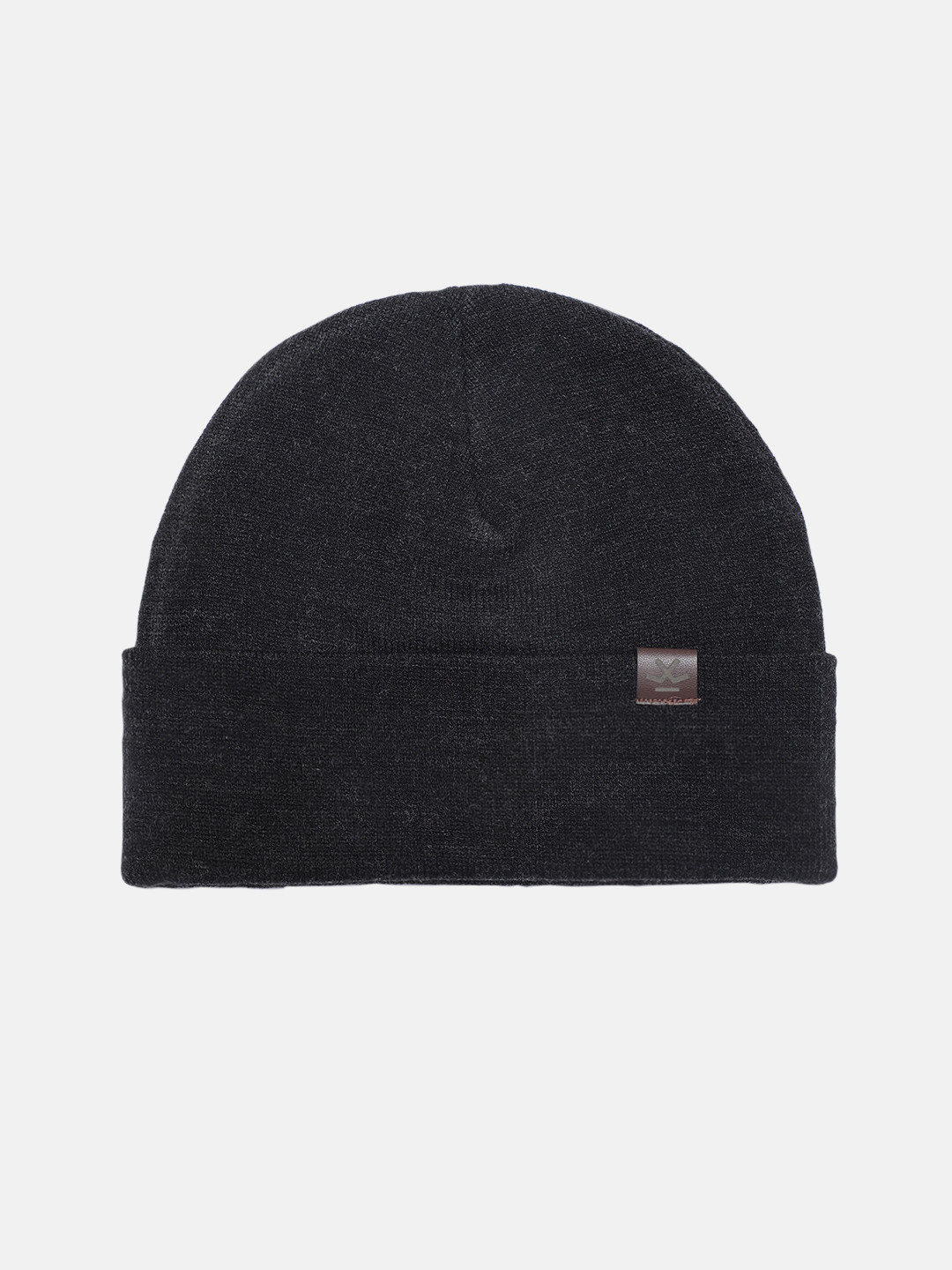 WROGN Unisex Charcoal Grey Solid Acrylic Beanie