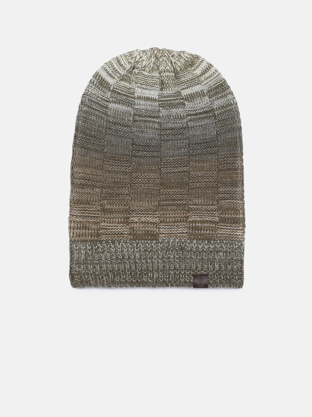 WROGN Unisex Beige Self Design Acrylic Beanie