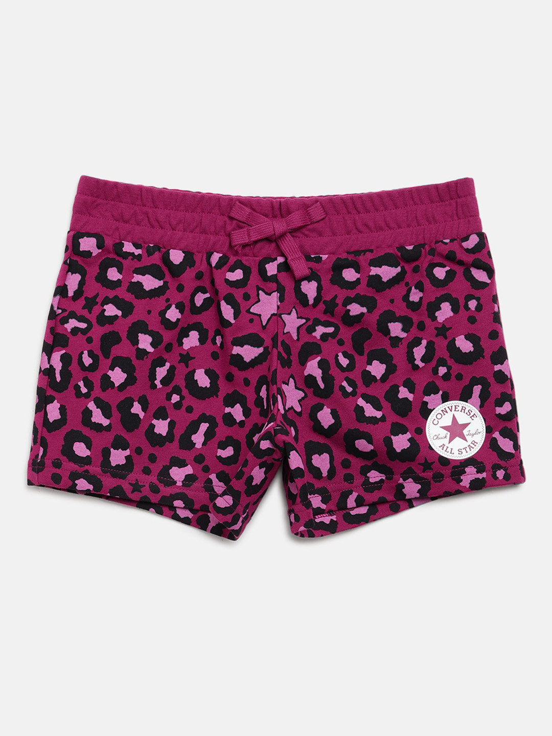 Buy Converse Girls Burgundy Black Animal Printed Regular Shorts
