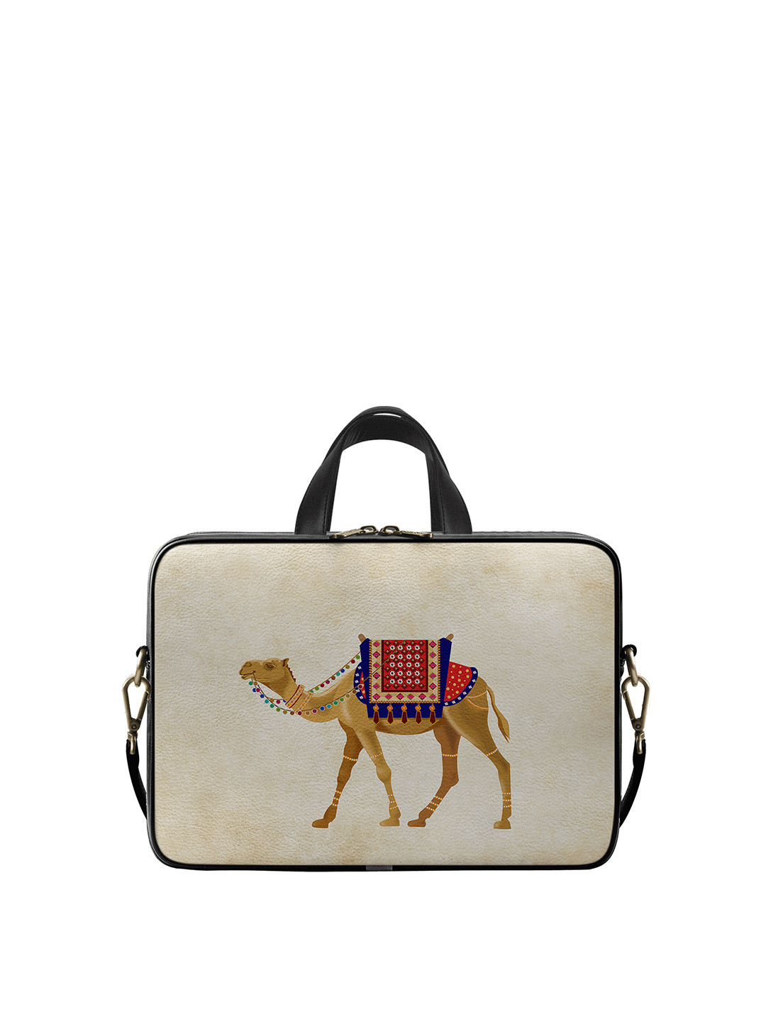 DailyObjects Multicoloured Printed PU Leather Laptop Bag 14 inches