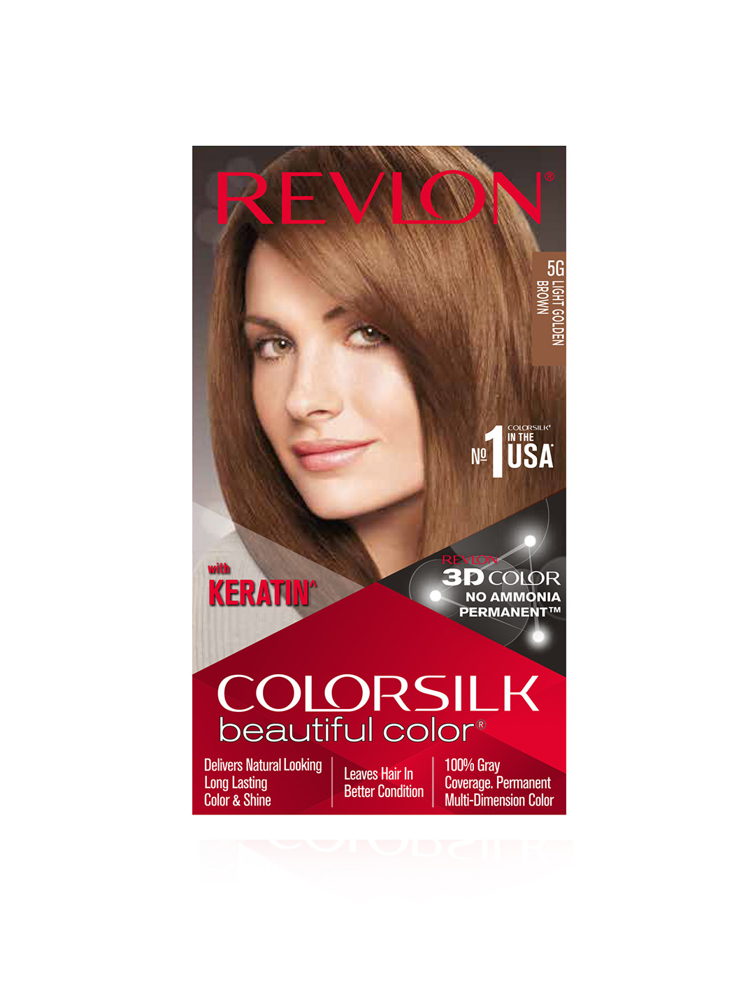 Revlon Color Silk Hair Color with Keratin - Light Golden Brown 5G
