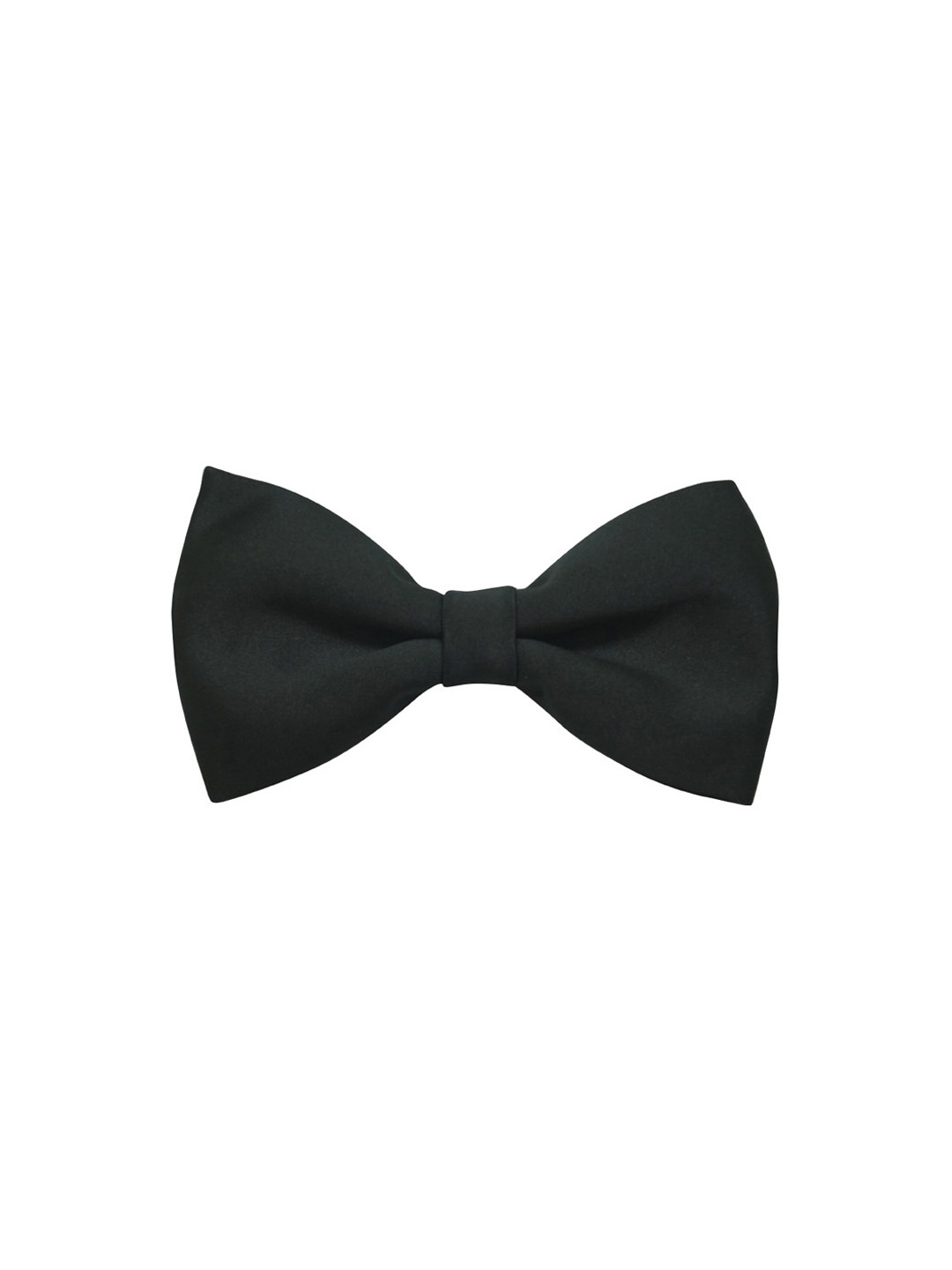 The Tie Hub Black Solid Pure Silk Bow Tie