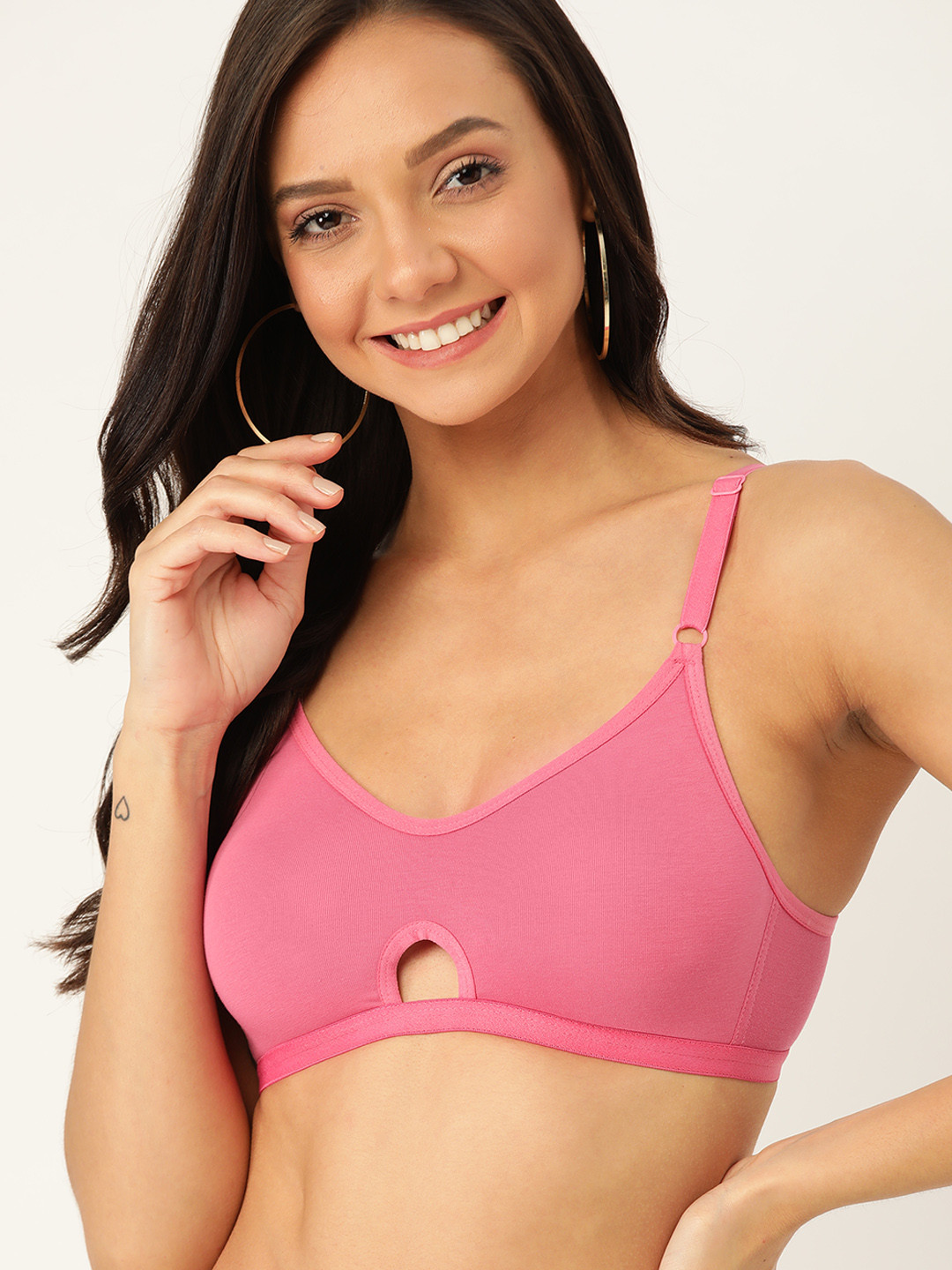 DressBerry Pink Solid Non-Wired Non Padded Everyday Bra PM-SC-TN-01