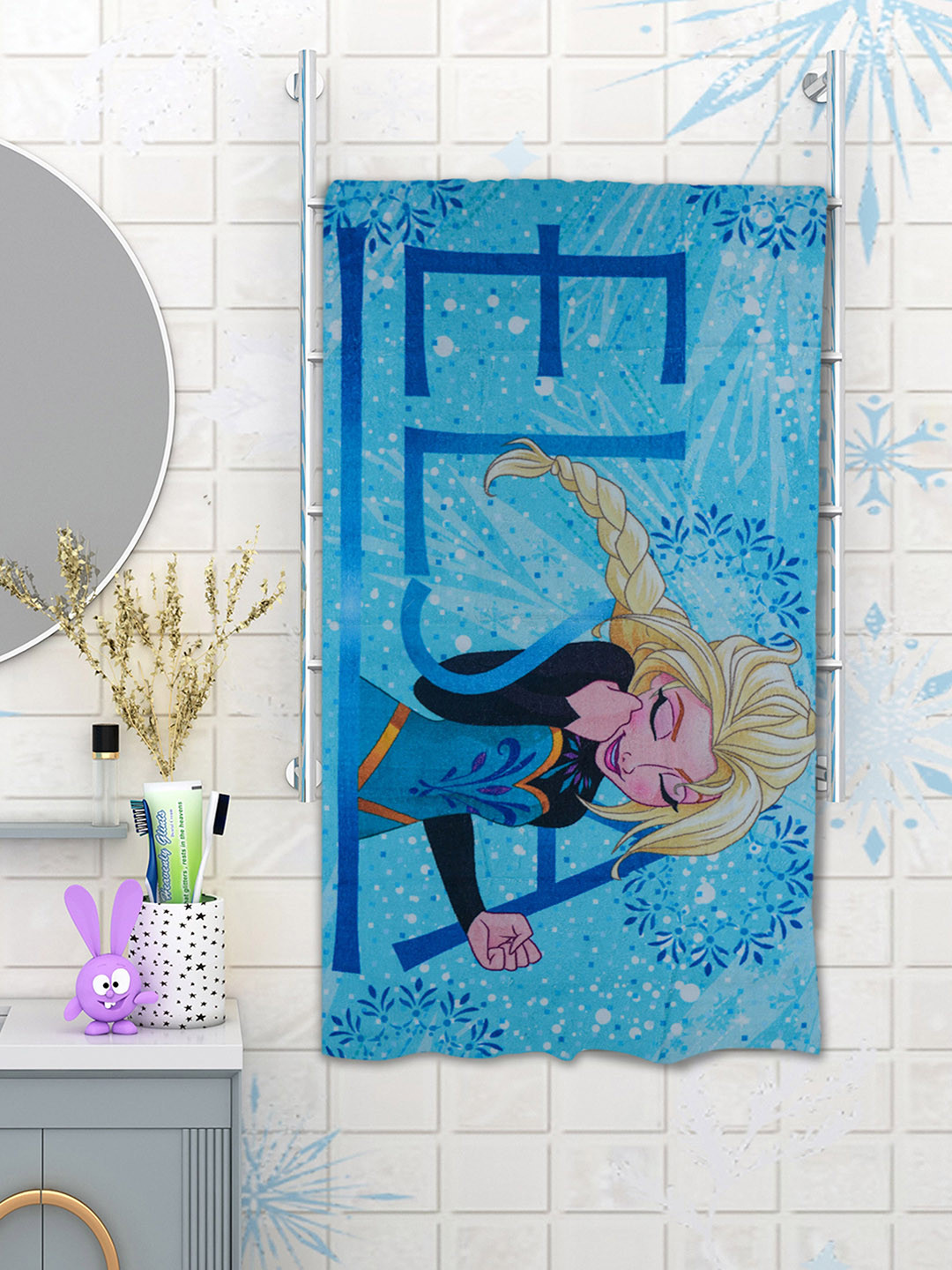Disney Kids Blue Frozen Printed Bath Towel