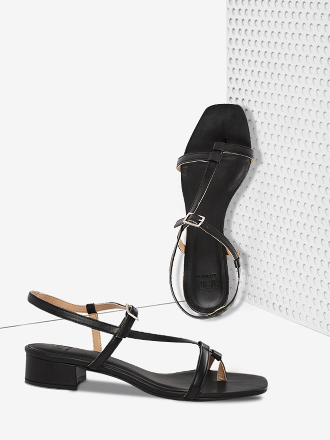 her by invictus Women Black Solid One Toe Heels