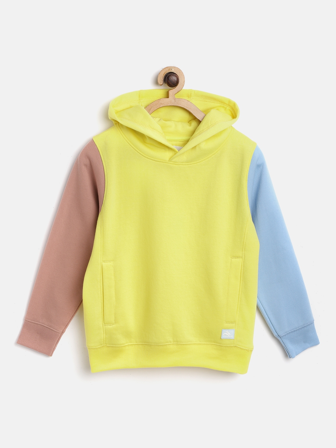 Buy Cherry Crumble Boys and Girls Yellow Solid Bloomberg Colorblock Hoodie Sweatshirt Sweatshirts for Unisex Kids 12491832 Myntra