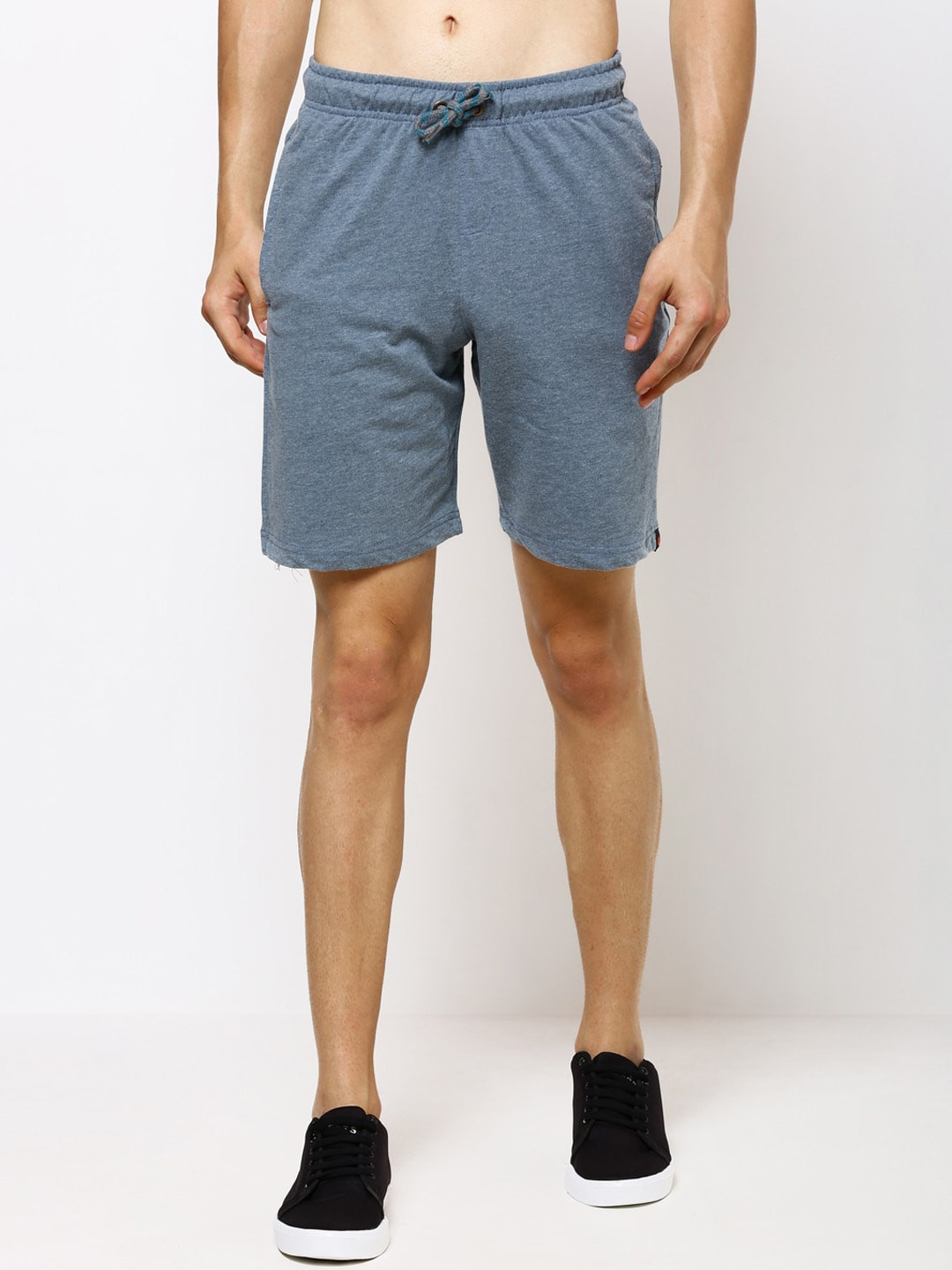 Bareblow Men Grey Melange Lounge Shorts