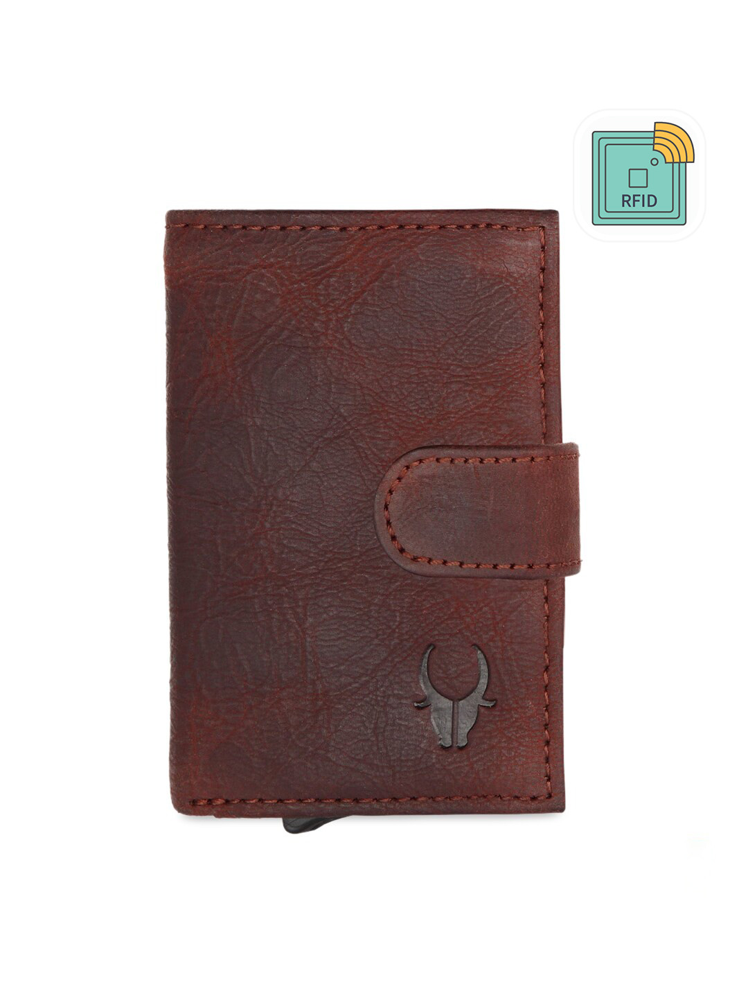 WildHorn Unisex Maroon Solid Leather Card Holder