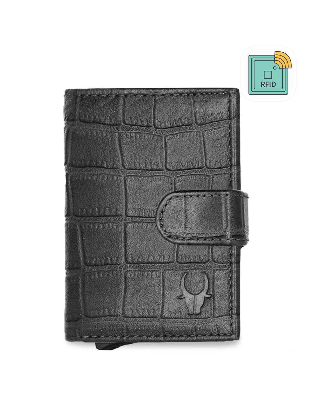 WildHorn Unisex Black Textured Card Holder