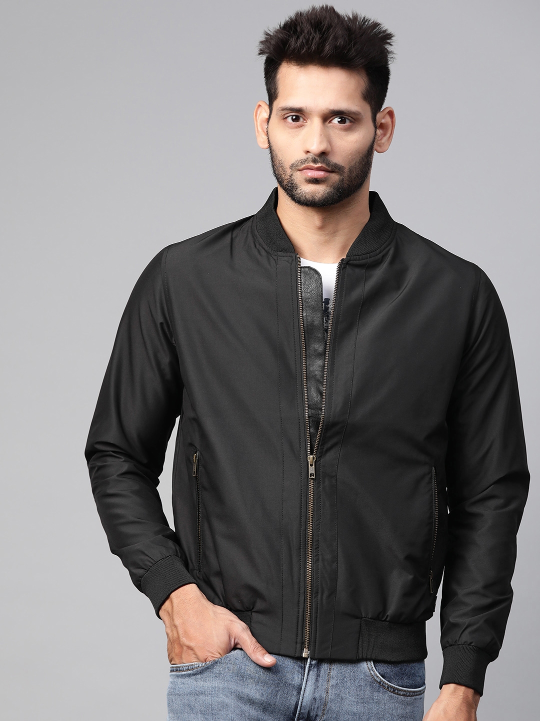 Buy SPYKAR Men Black Solid Insulator Bomber Jacket Jackets for Men 12506782 Myntra