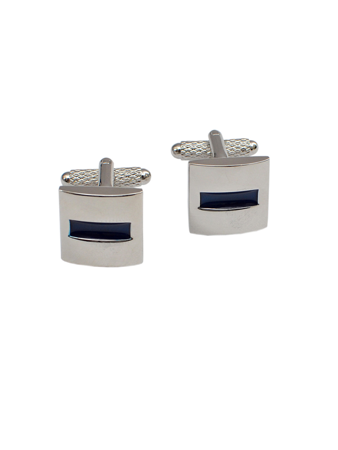 Alvaro Castagnino Silver-Toned & Blue Cufflinks