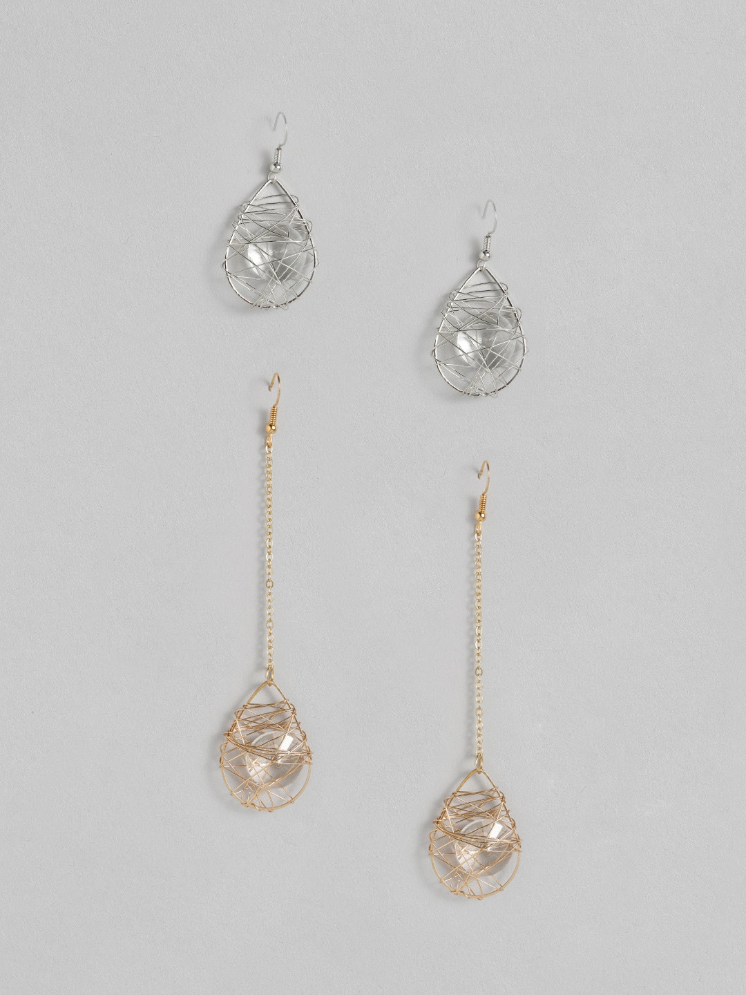 Anouk Set of 2 Teardrop Shaped Drop Earrings