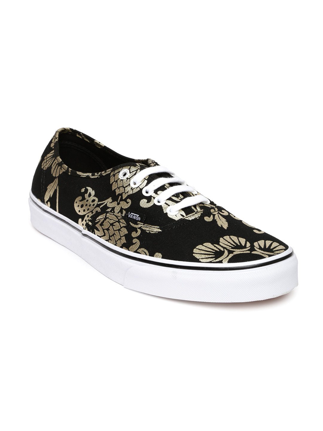 Black Vans With Gold Print Vans Black White Checkered With