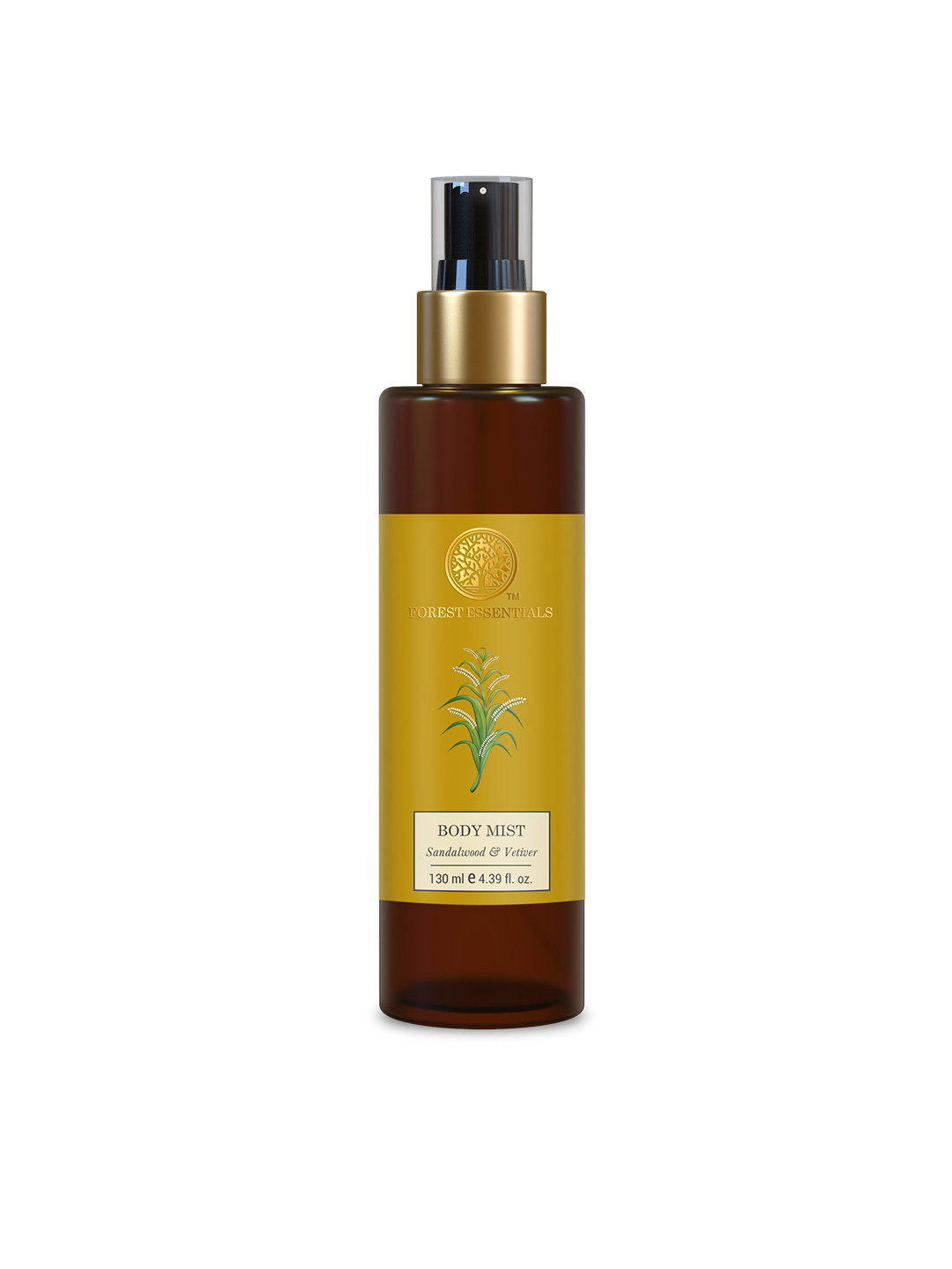 Forest Essentials Body Mist Sandalwood & Vetiver Spray with Earthy & Woody Fragrance 130ml