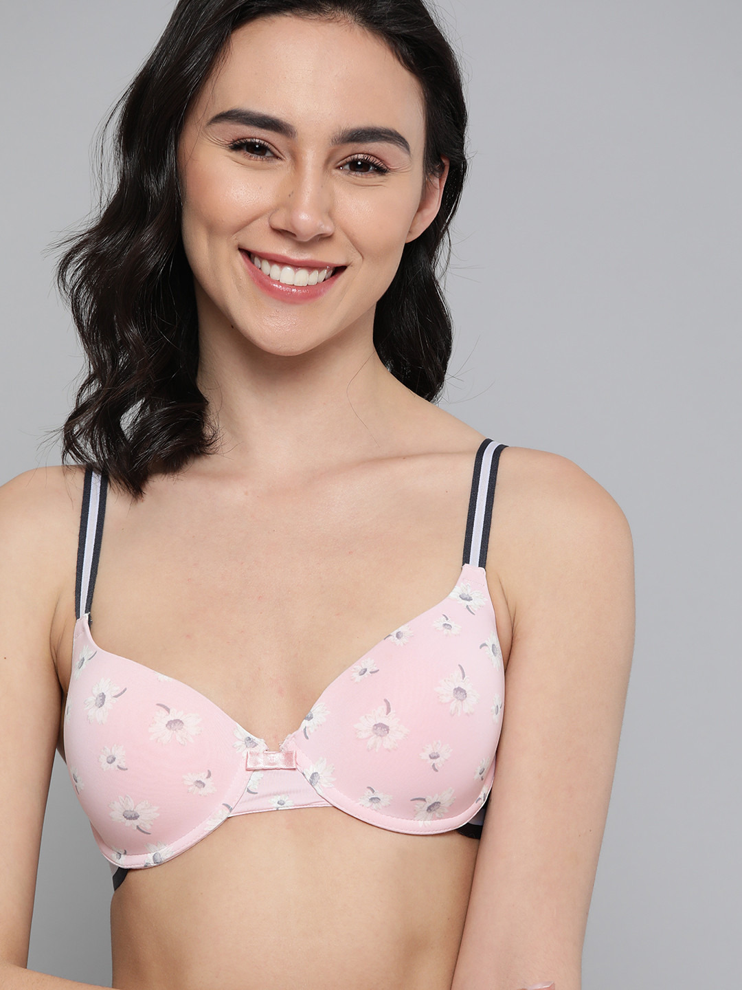 Mast & Harbour Pink Printed Underwired Lightly Padded Balconette Bra MNH-BRA-DRMS-130A