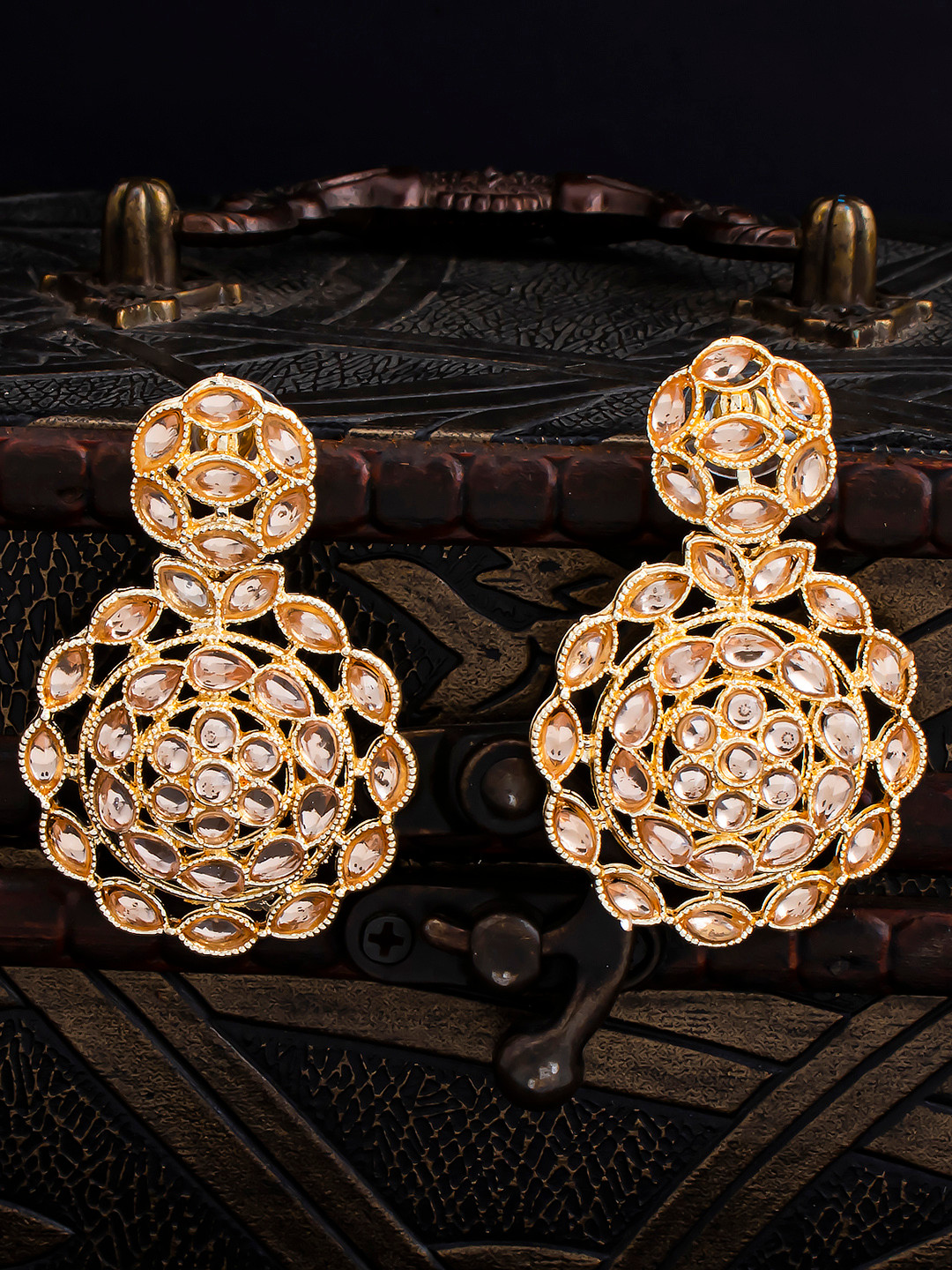 Sukkhi Gold-Plated Classic Drop Filigree Earrings