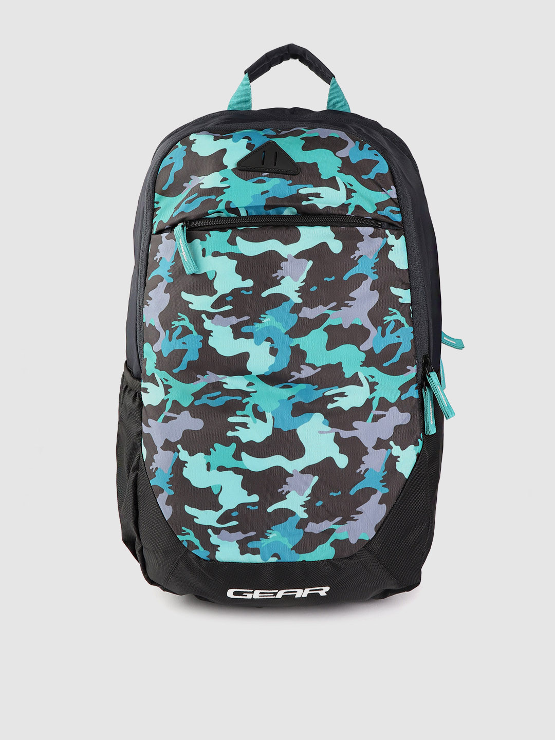 Gear Unisex Black & Sea Green Camouflage Print 18 Inch Laptop Backpack