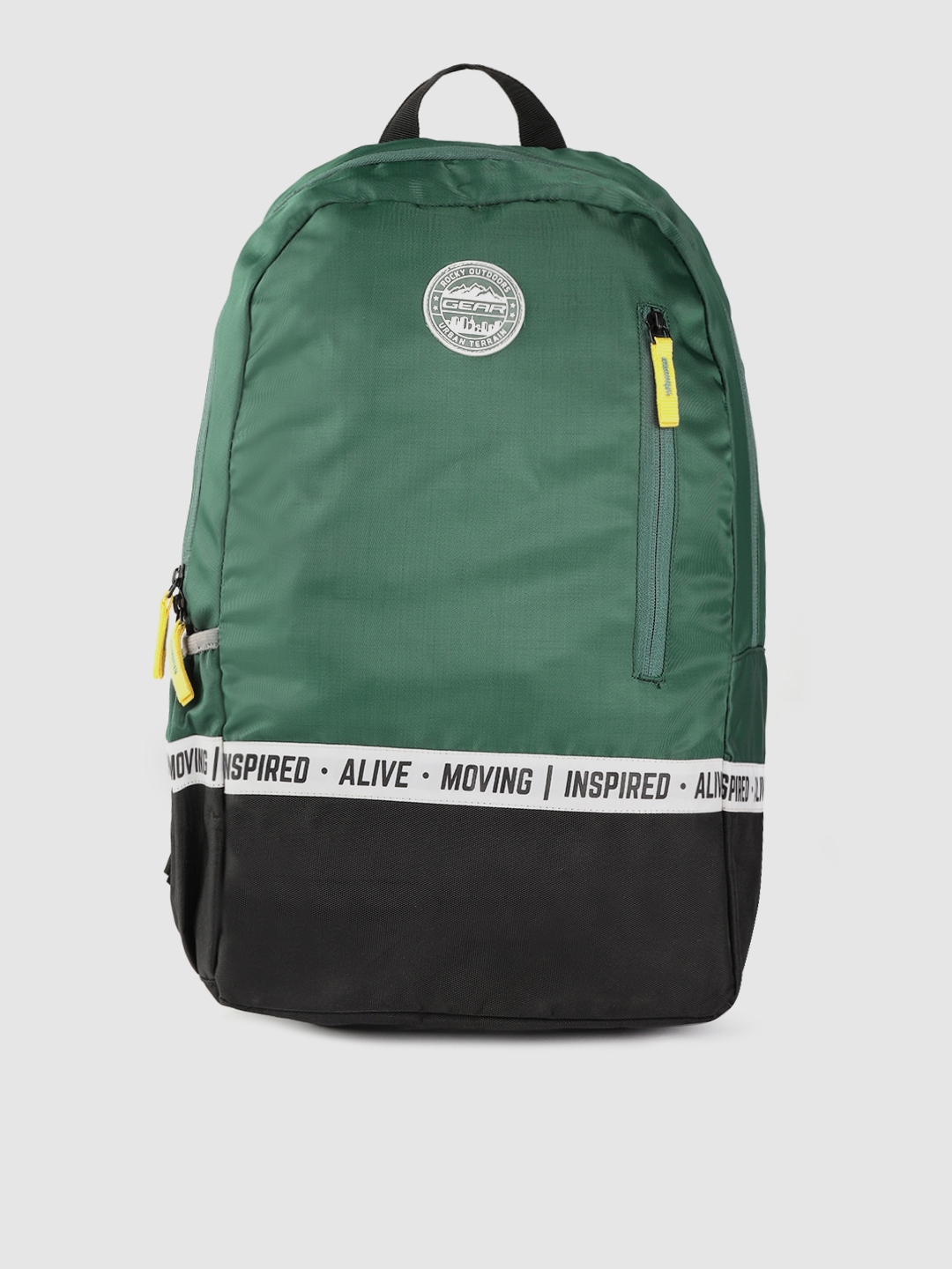 Gear Unisex Green   Black Colourblocked 18 Inch Laptop Backpack