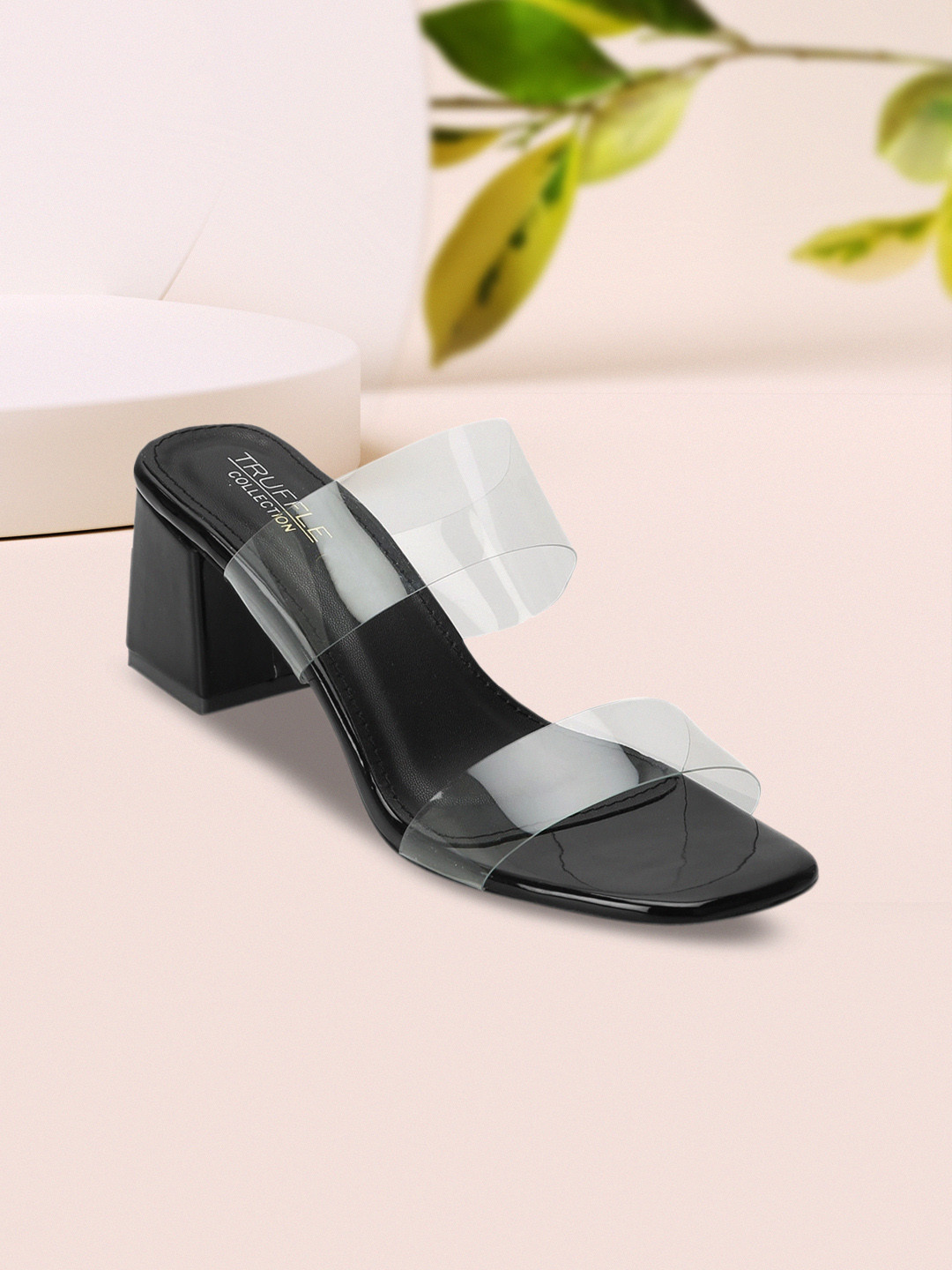 Truffle Collection Women Black Solid Sandals