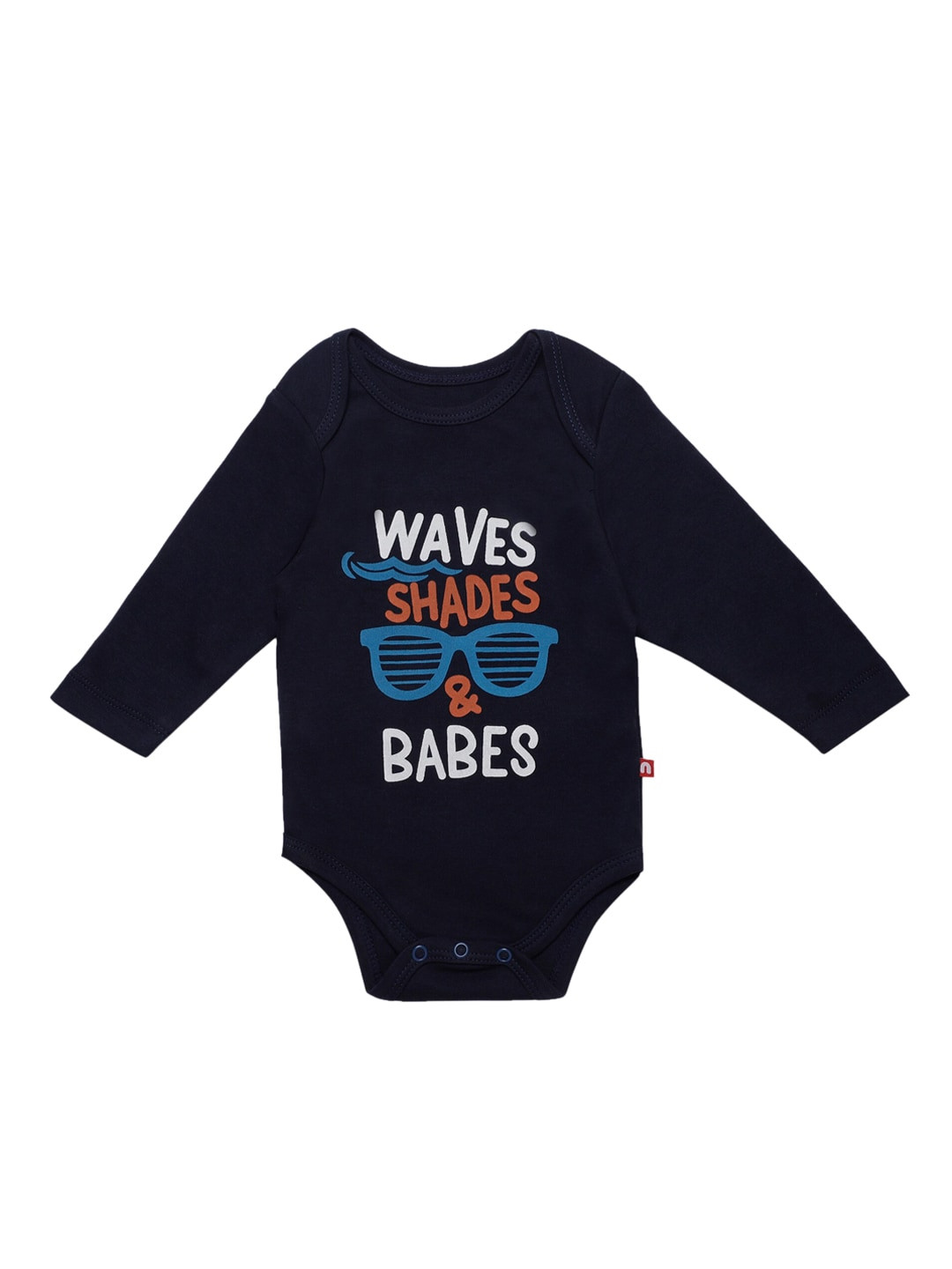 Nino Bambino Infants Navy Blue Slogan Printed  Organic Cotton  Sustainable Bodysuit