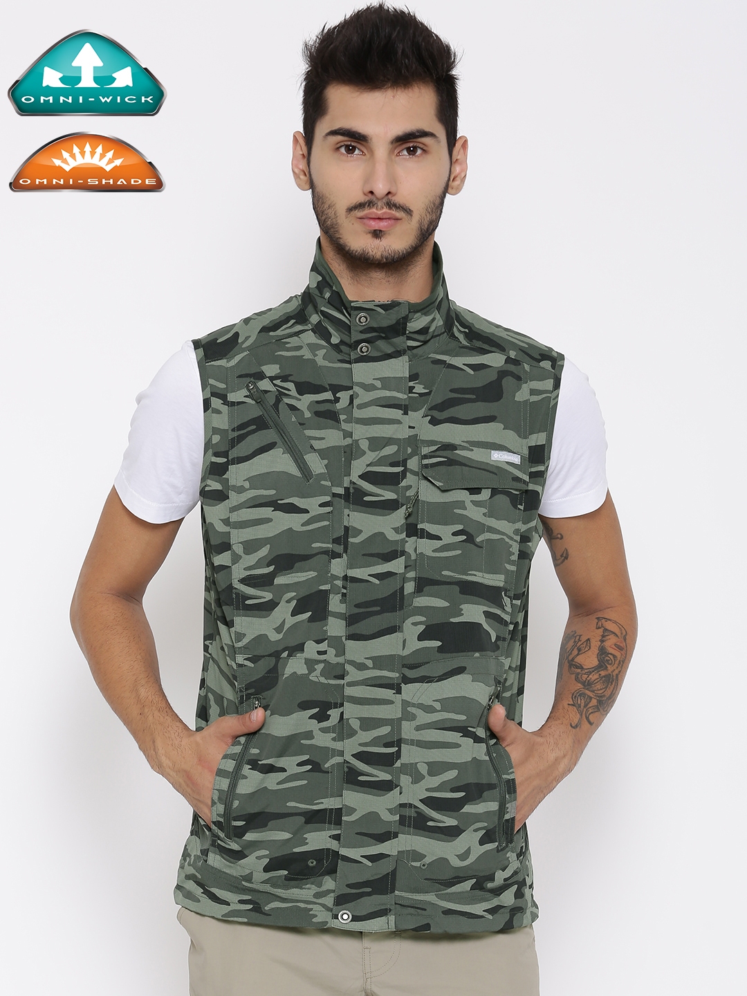 Camouflage store sleeveless jacket