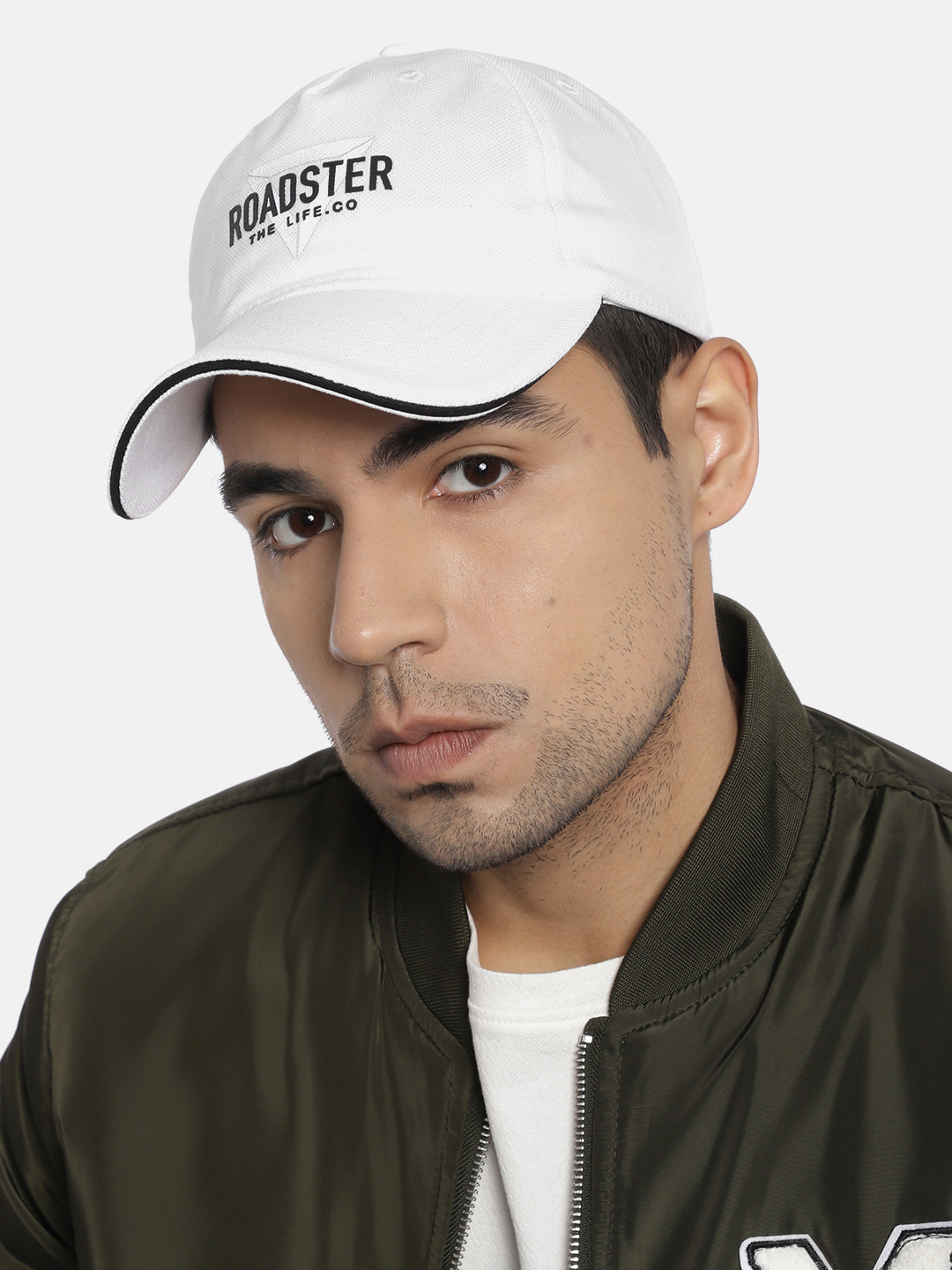 Roadster Unisex White Printed Baseball Cap