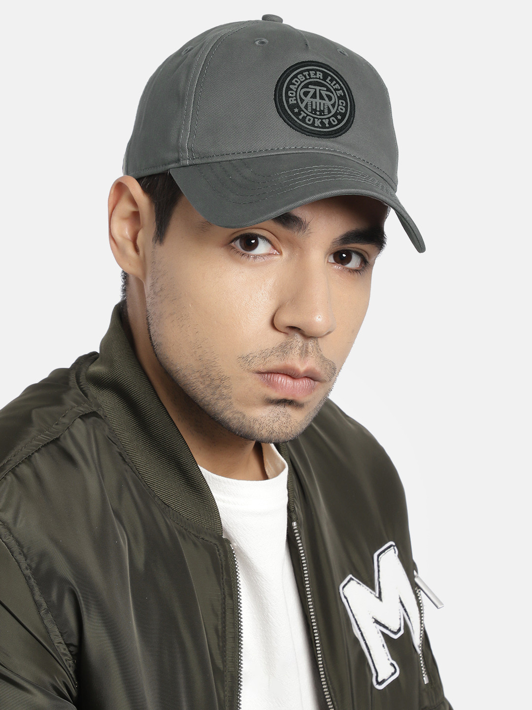 Roadster Unisex Grey Printed Baseball Cap