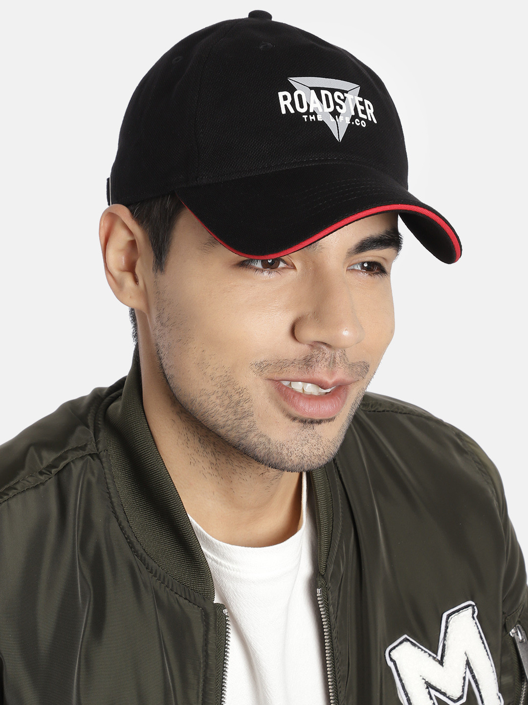Roadster Unisex Black Printed Baseball Cap