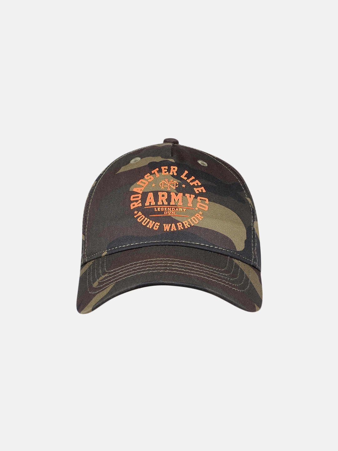 Roadster Unisex Brown & Olive Green Camouflage Printed Baseball Cap