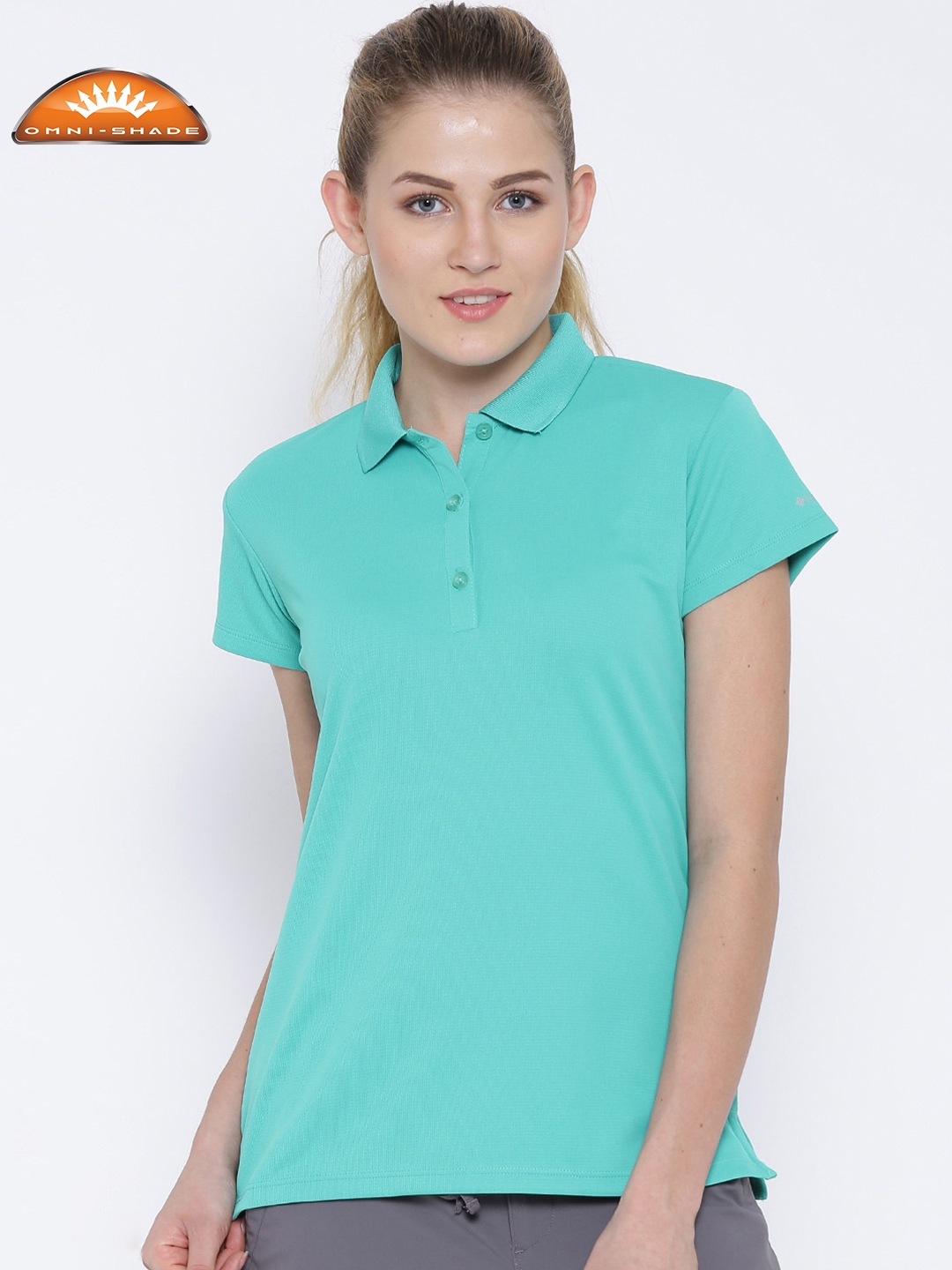 Buy Columbia Sea Green Polyester Innisfree Polo Outdoor T Shirt