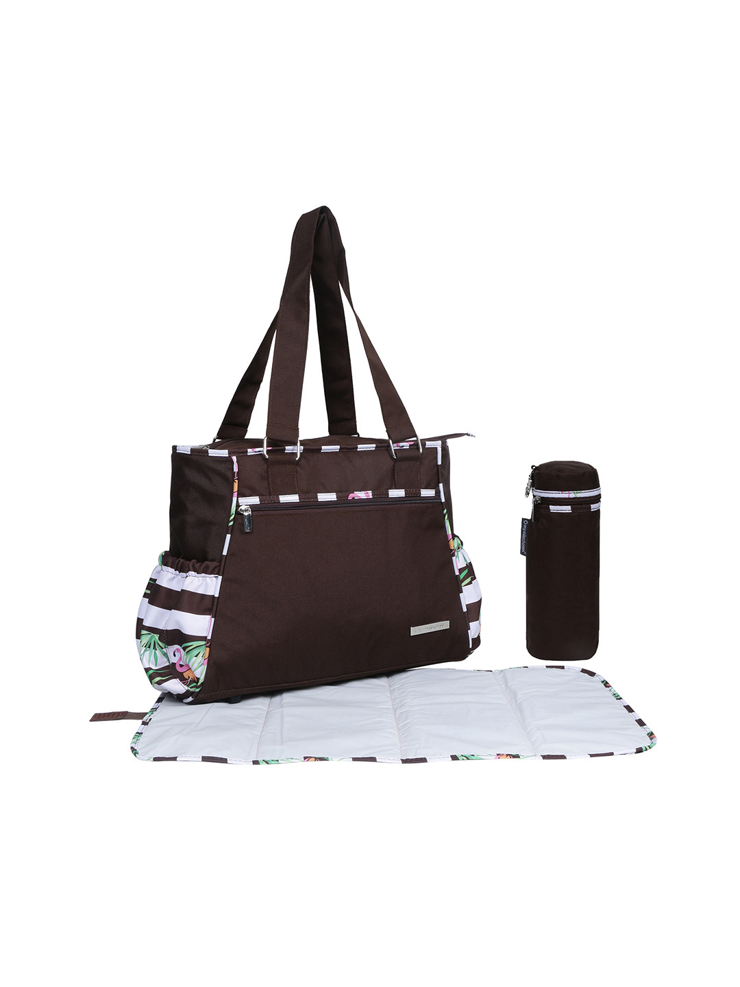My Milestones Brown Diaper Bag with Changing Pad