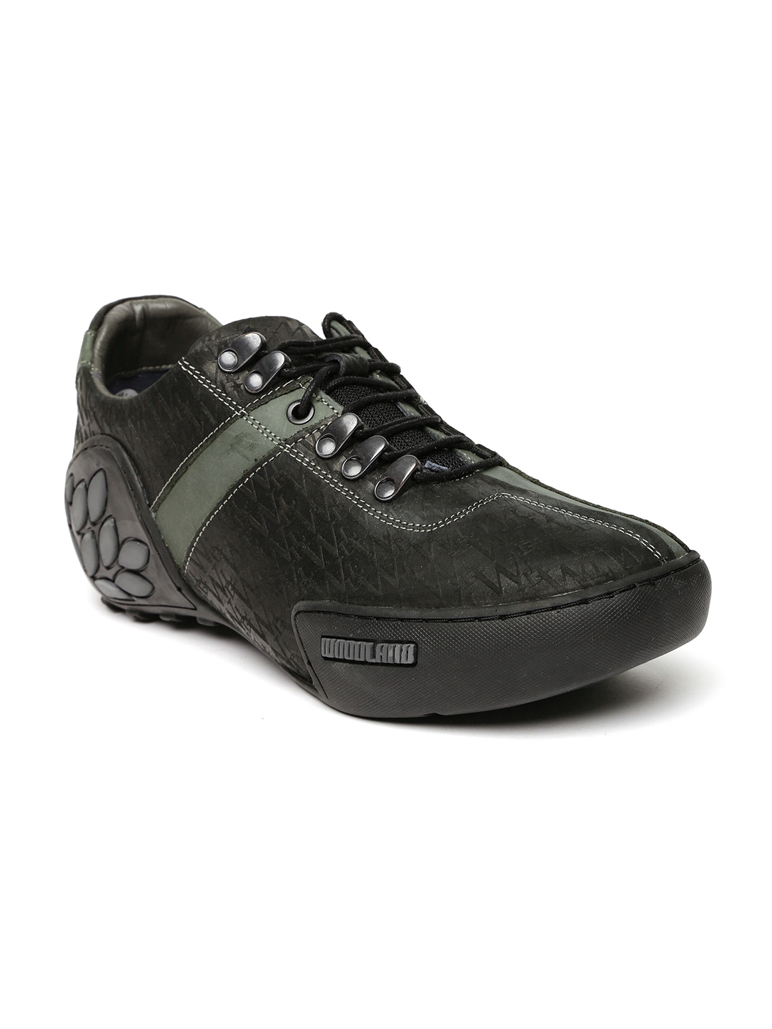 woodland black leather shoes