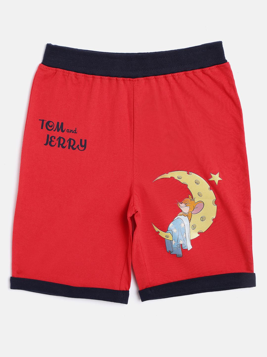 toothless Boys Red Tom & Jerry Printed toothless Shorts